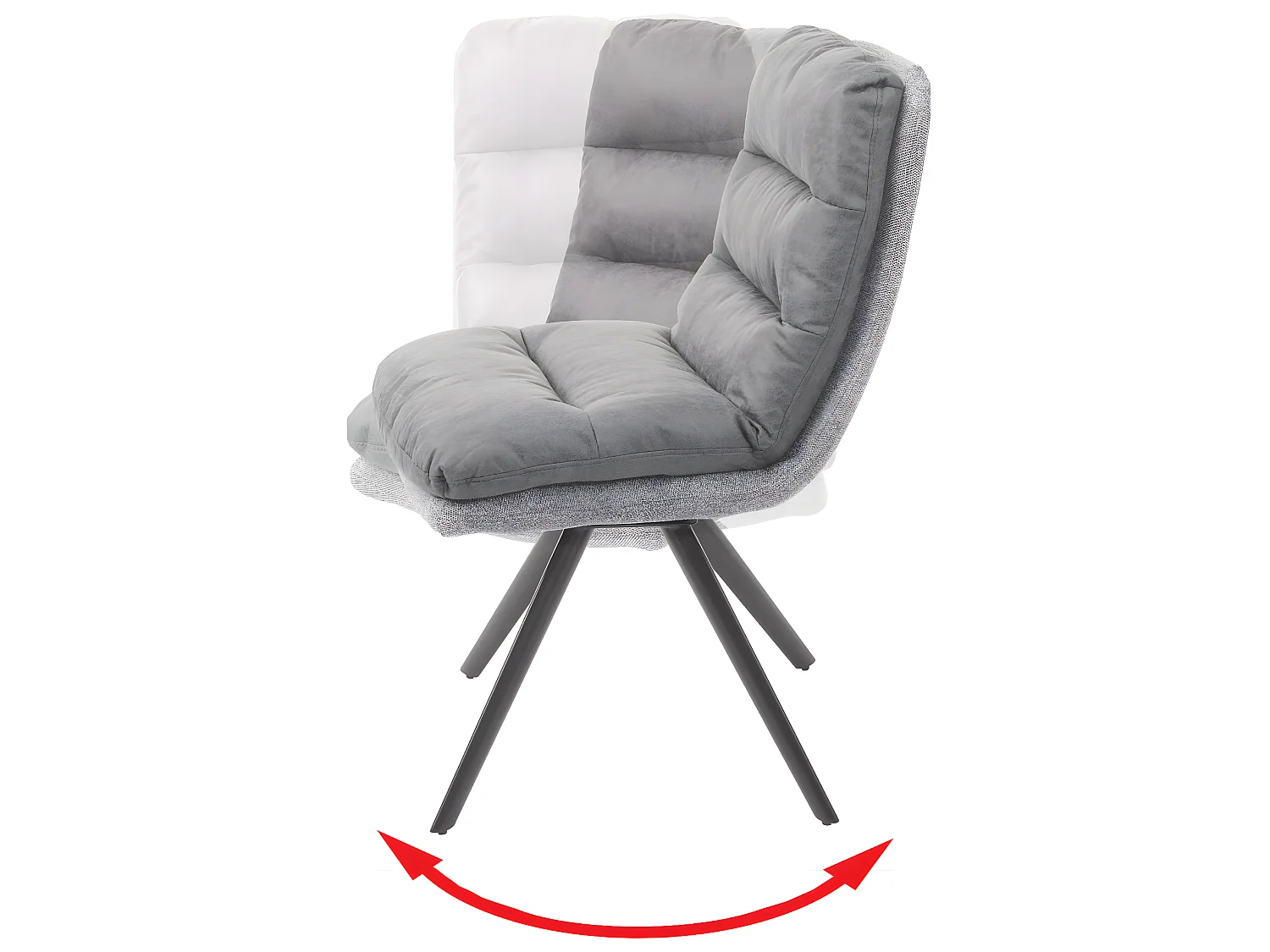 Chaise de salle à manger MCW-G66 (lot de 6),  gris clair-gris