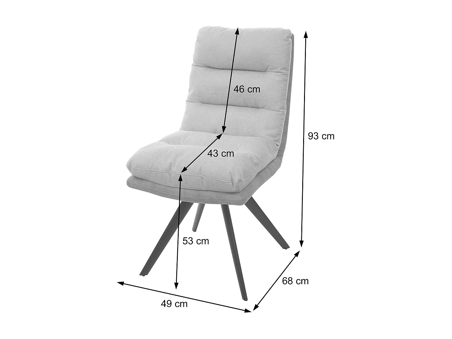 Chaise de salle à manger MCW-G66 (lot de 6),  gris clair-gris