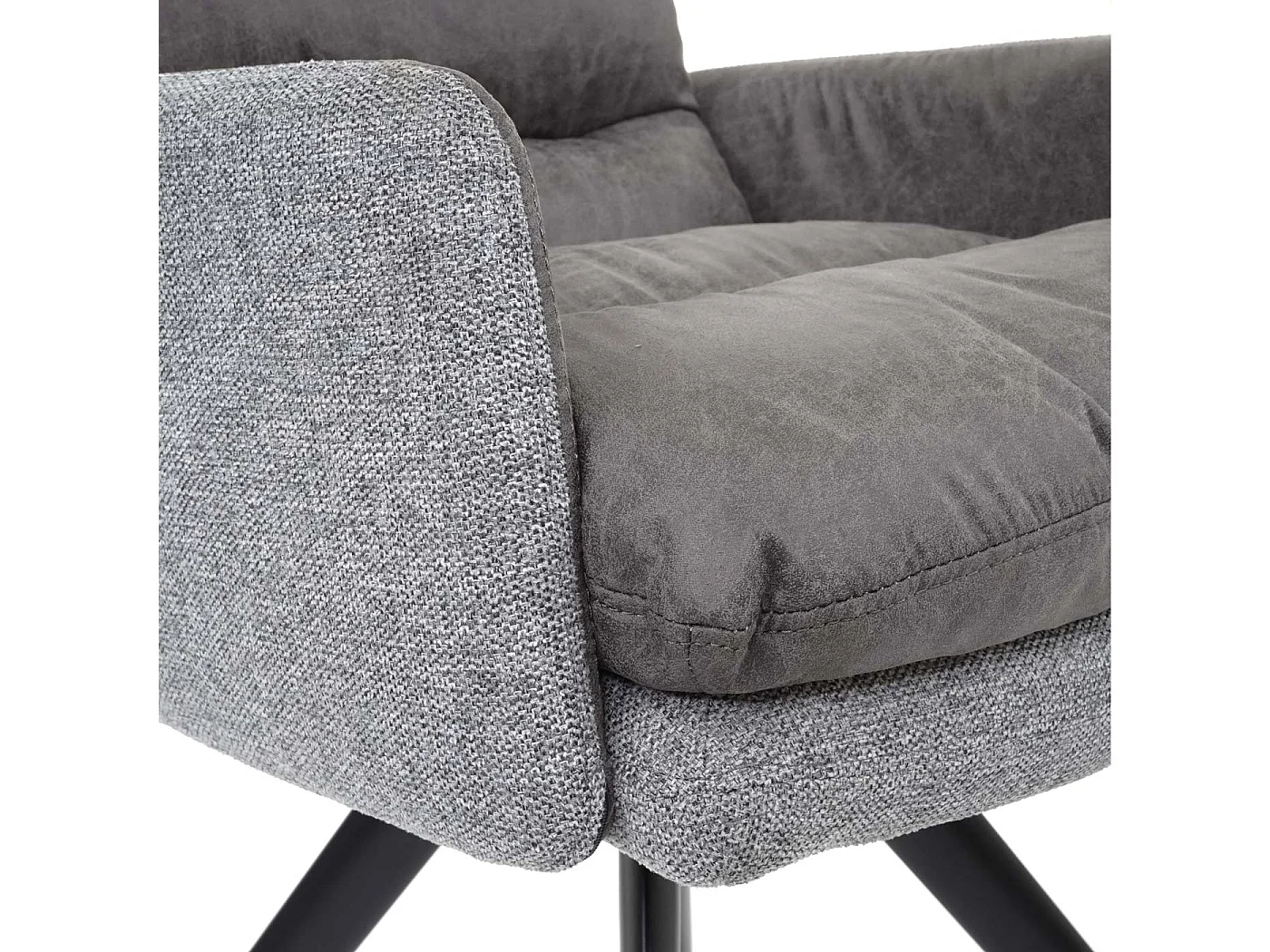 Chaise de salle à manger MCW-G66 (lot de 6),  gris clair-gris, avec accoudoirs