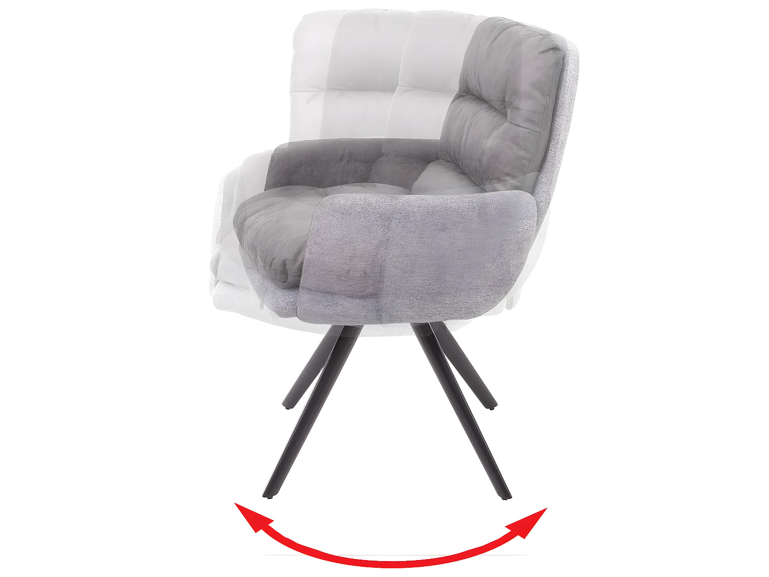Chaise de salle à manger MCW-G66 (lot de 6),  gris clair-gris, avec accoudoirs