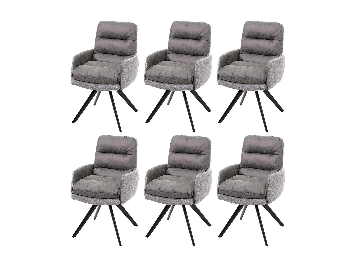 Krzesło do jadalni MCW-G66 (zestaw 6 sztuk),  jasnoszary, z podłokietnikiem