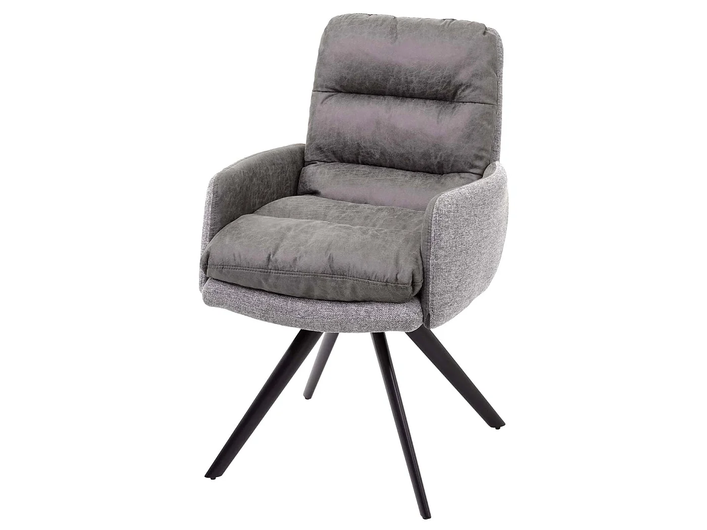 Krzesło do jadalni MCW-G66 (zestaw 6 sztuk),  jasnoszary, z podłokietnikiem