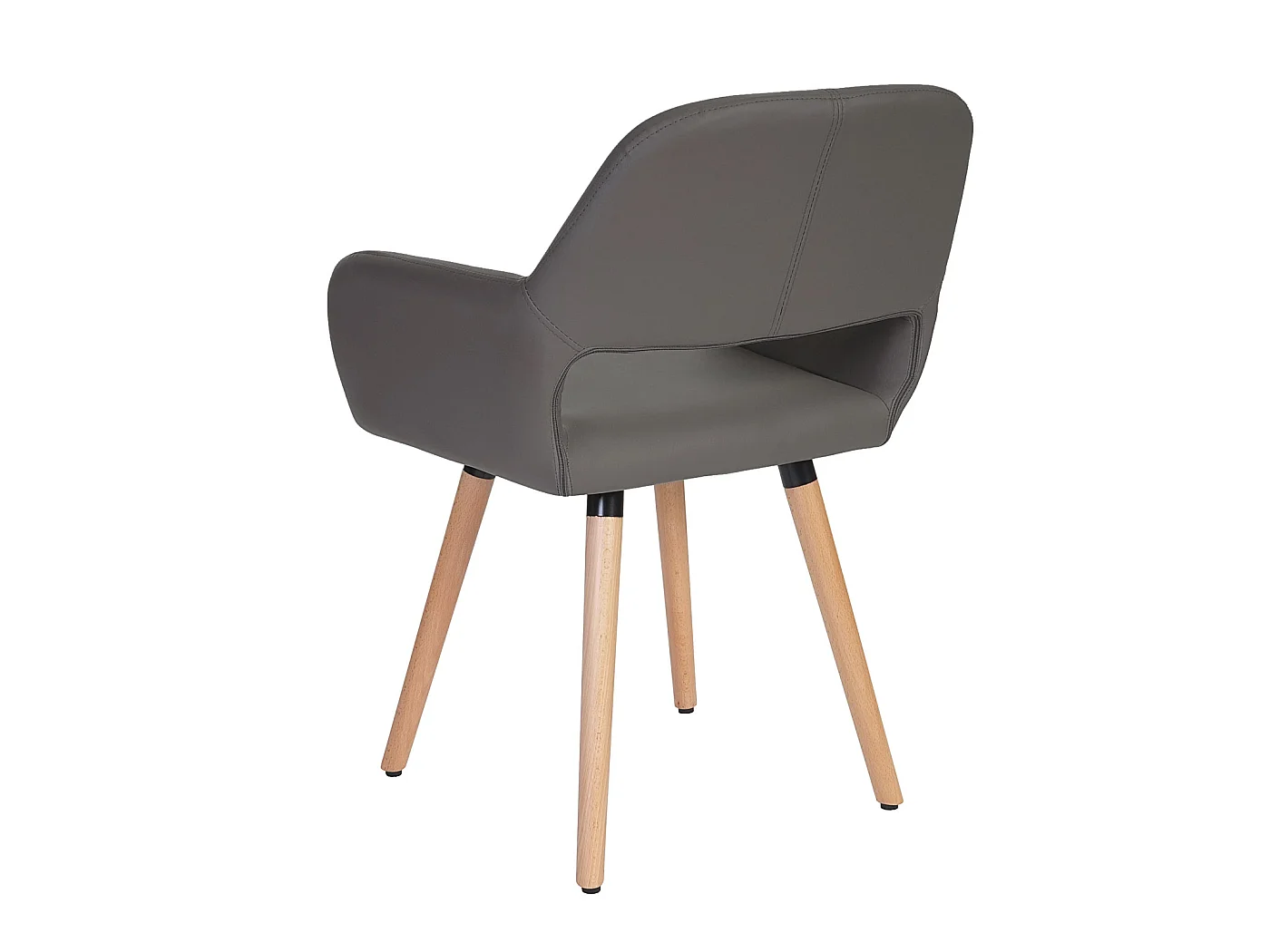 Set 6x sedie sala da pranzo soggiorno cucina MCW-A50 II design retro legno ecopelle grigio