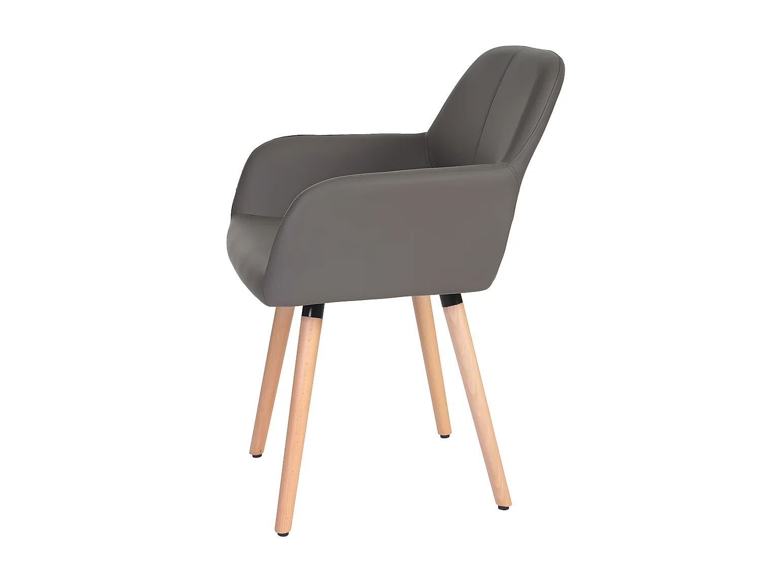 Set 6x sedie sala da pranzo soggiorno cucina MCW-A50 II design retro legno ecopelle grigio