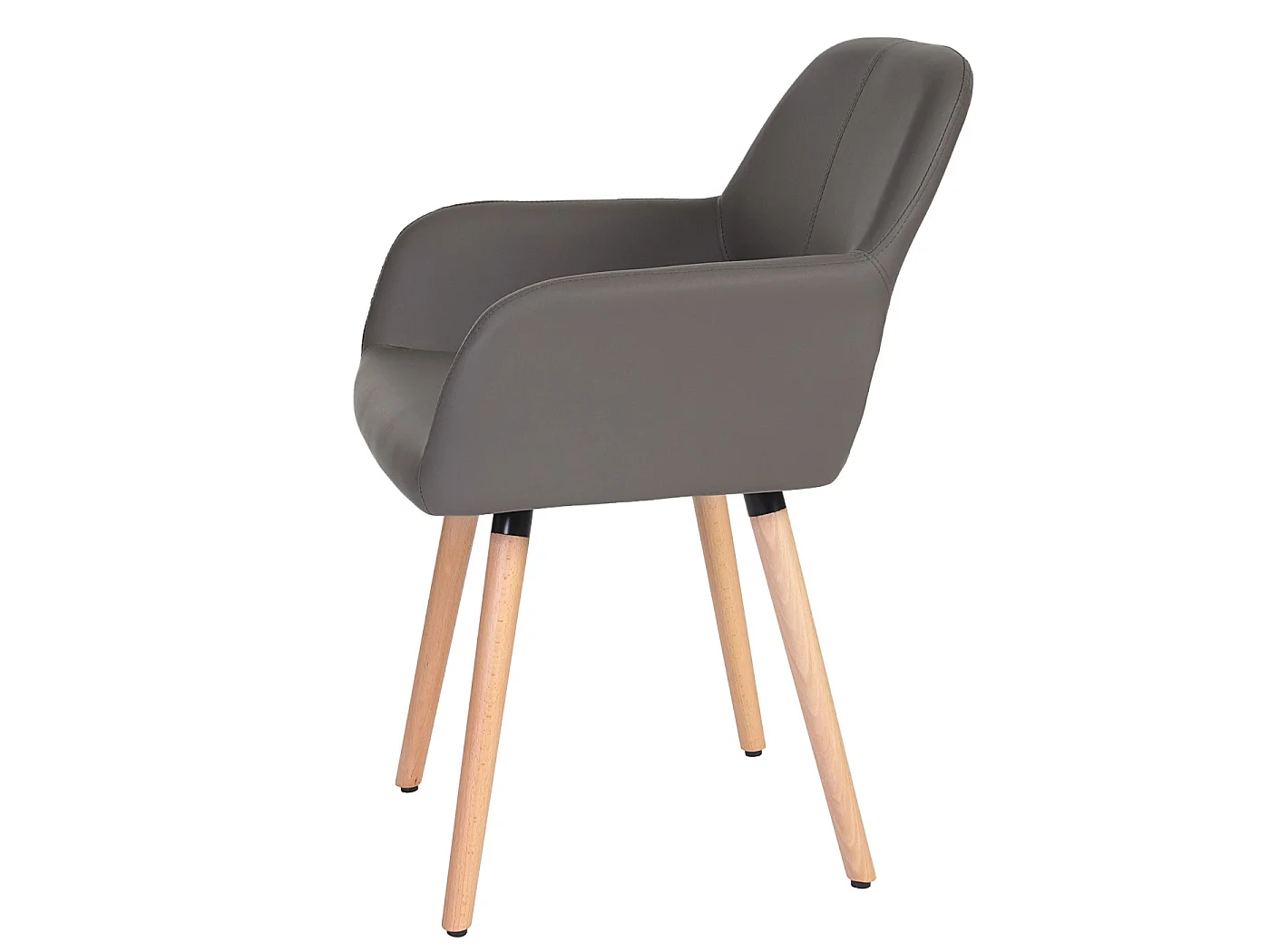 Esszimmerstuhl MCW-A50 II (6er-Set), Kunstleder, grau, helle Beine