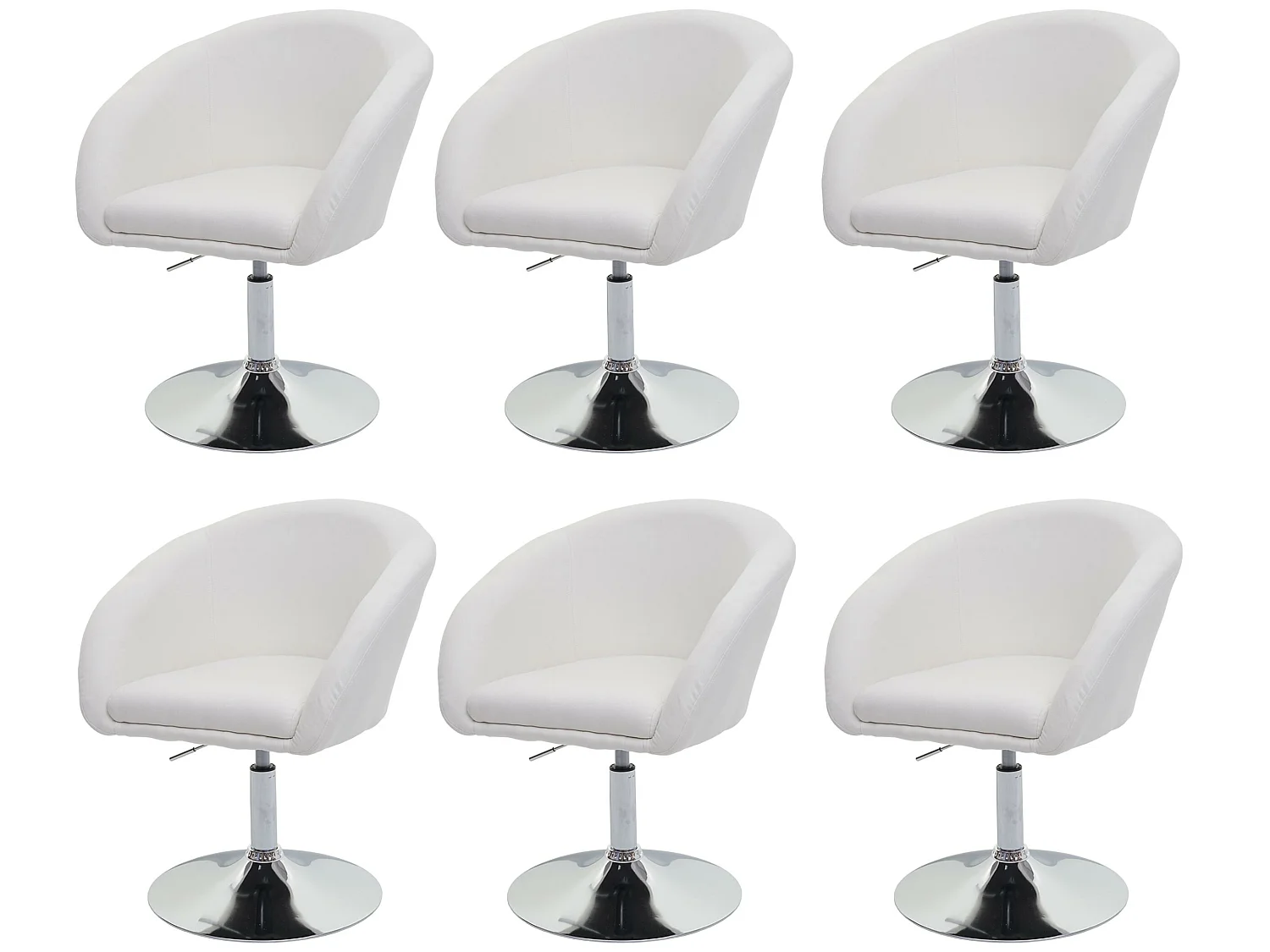 MCW-F19 eetkamerstoel (set van 6),  stof/textiel crème-wit