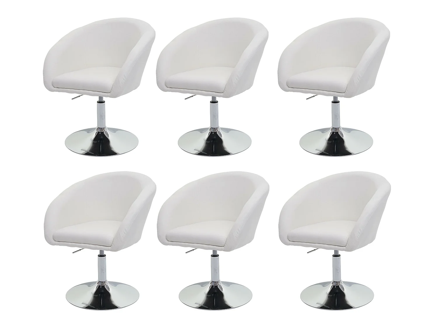 Esszimmerstuhl MCW-F19 (6er-Set), Stoff/Textil creme-weiß