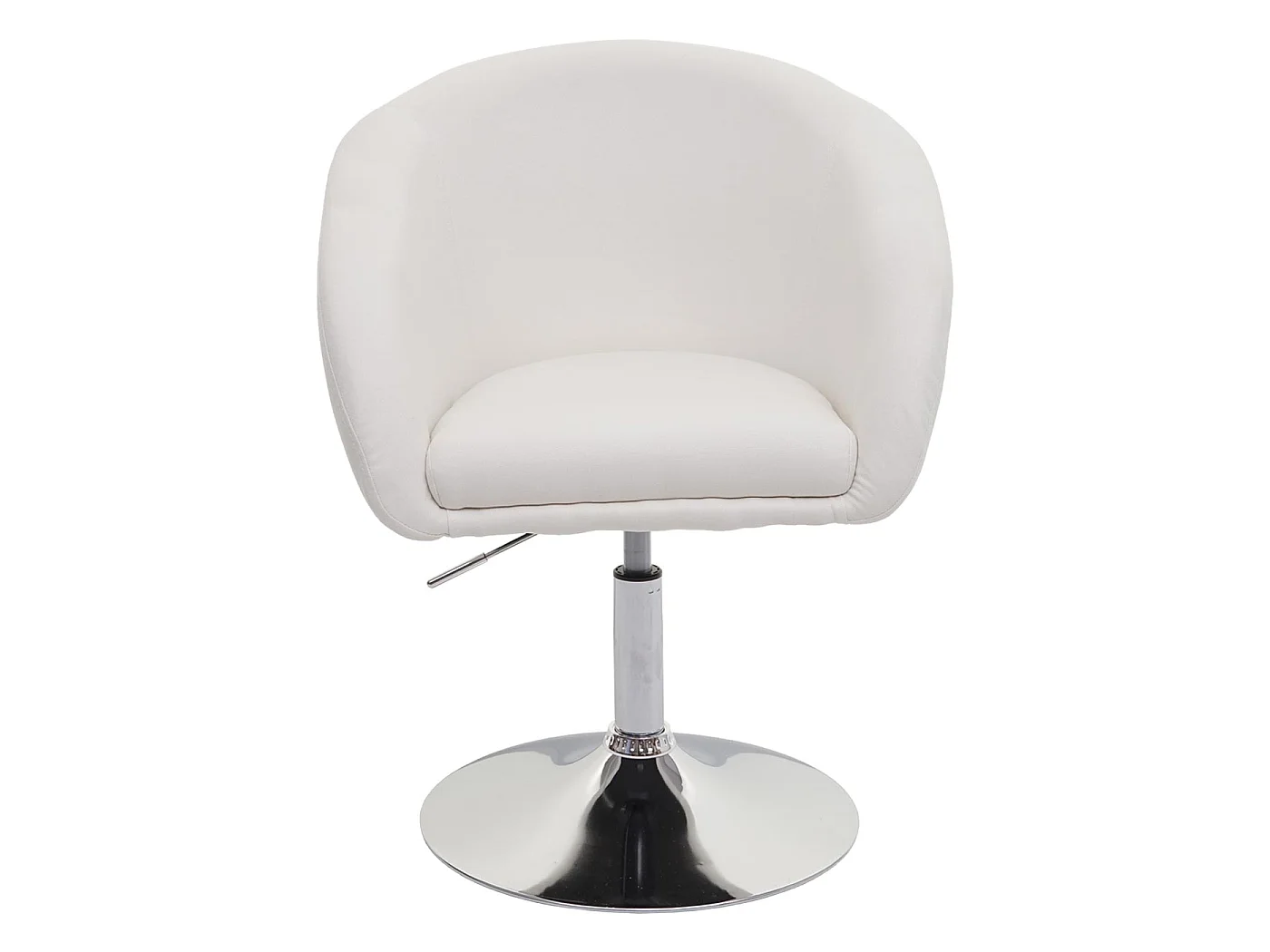 Chaise de salle à manger MCW-F19 (lot de 6),  tissu/textile crème-blanc