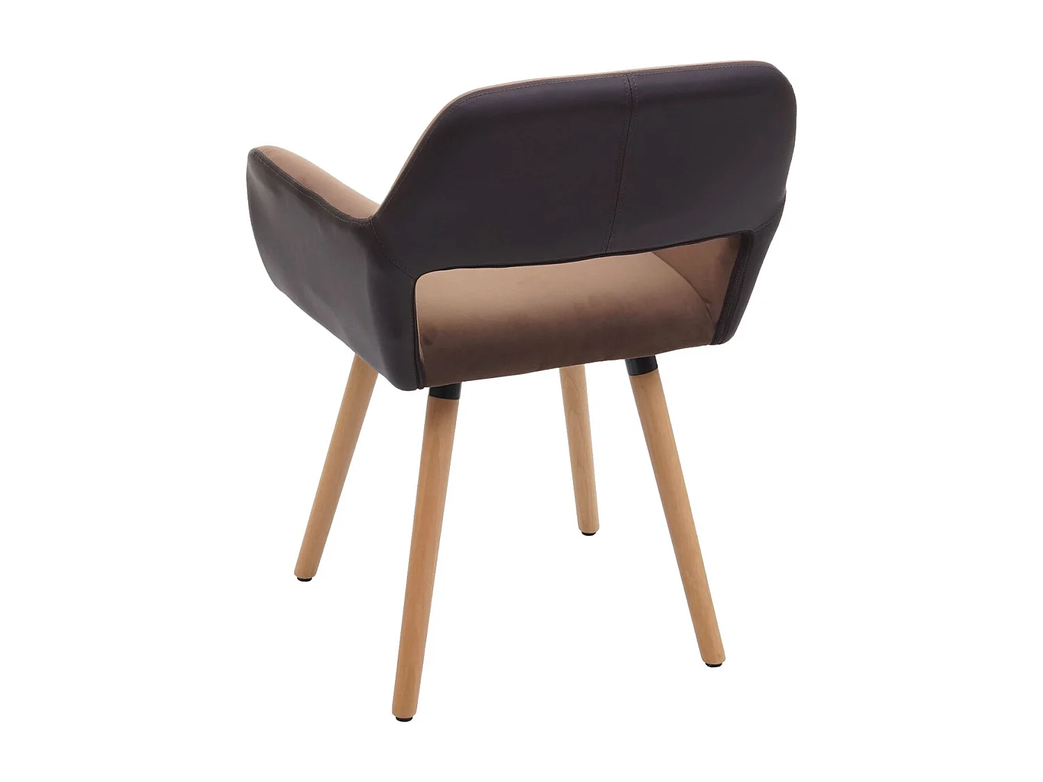 Chaise de salle à manger MCW-A50 II (lot de 6),  similicuir/tissu, marron clair, pieds clairs