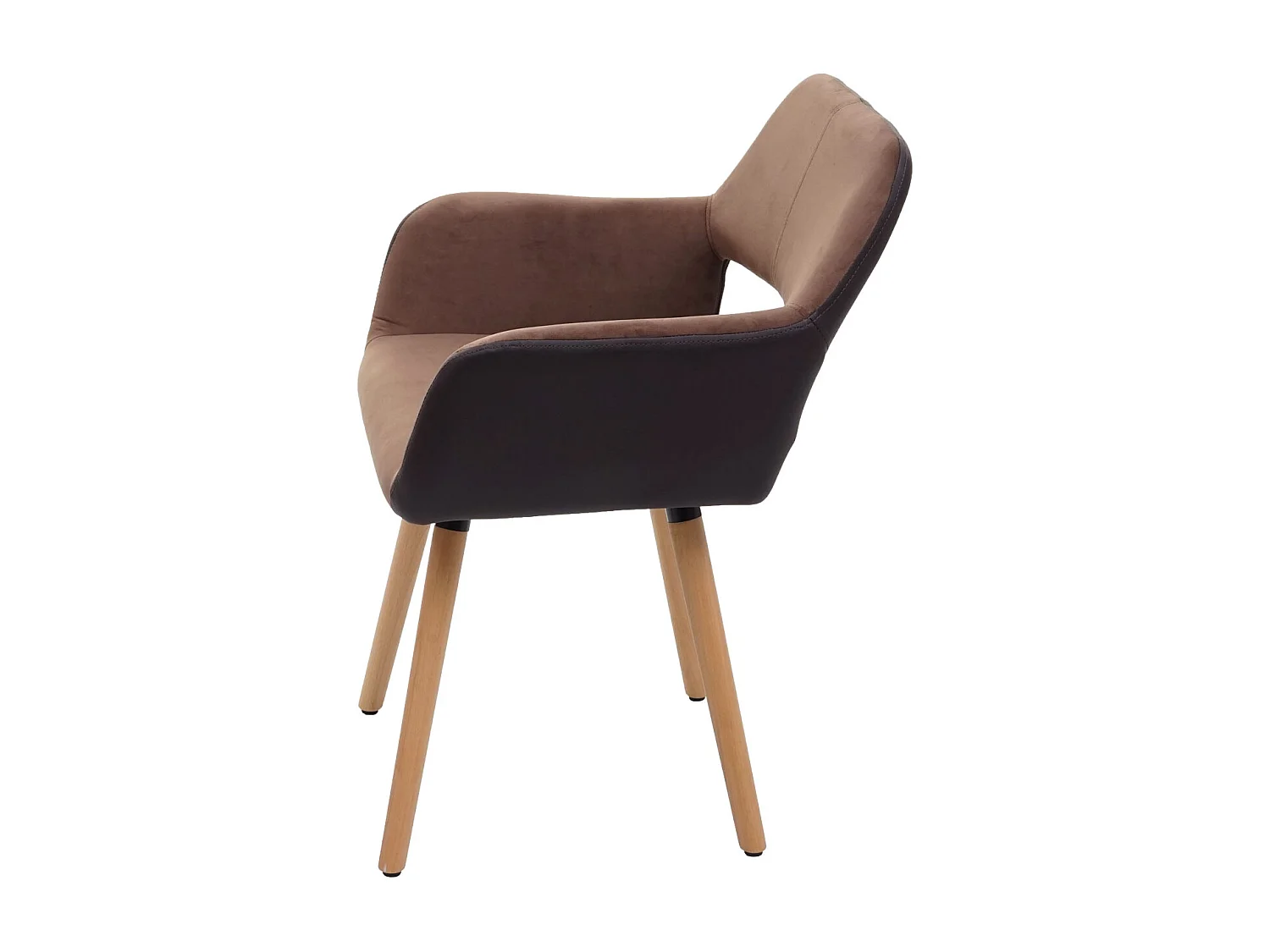Chaise de salle à manger MCW-A50 II (lot de 6),  similicuir/tissu, marron clair, pieds clairs