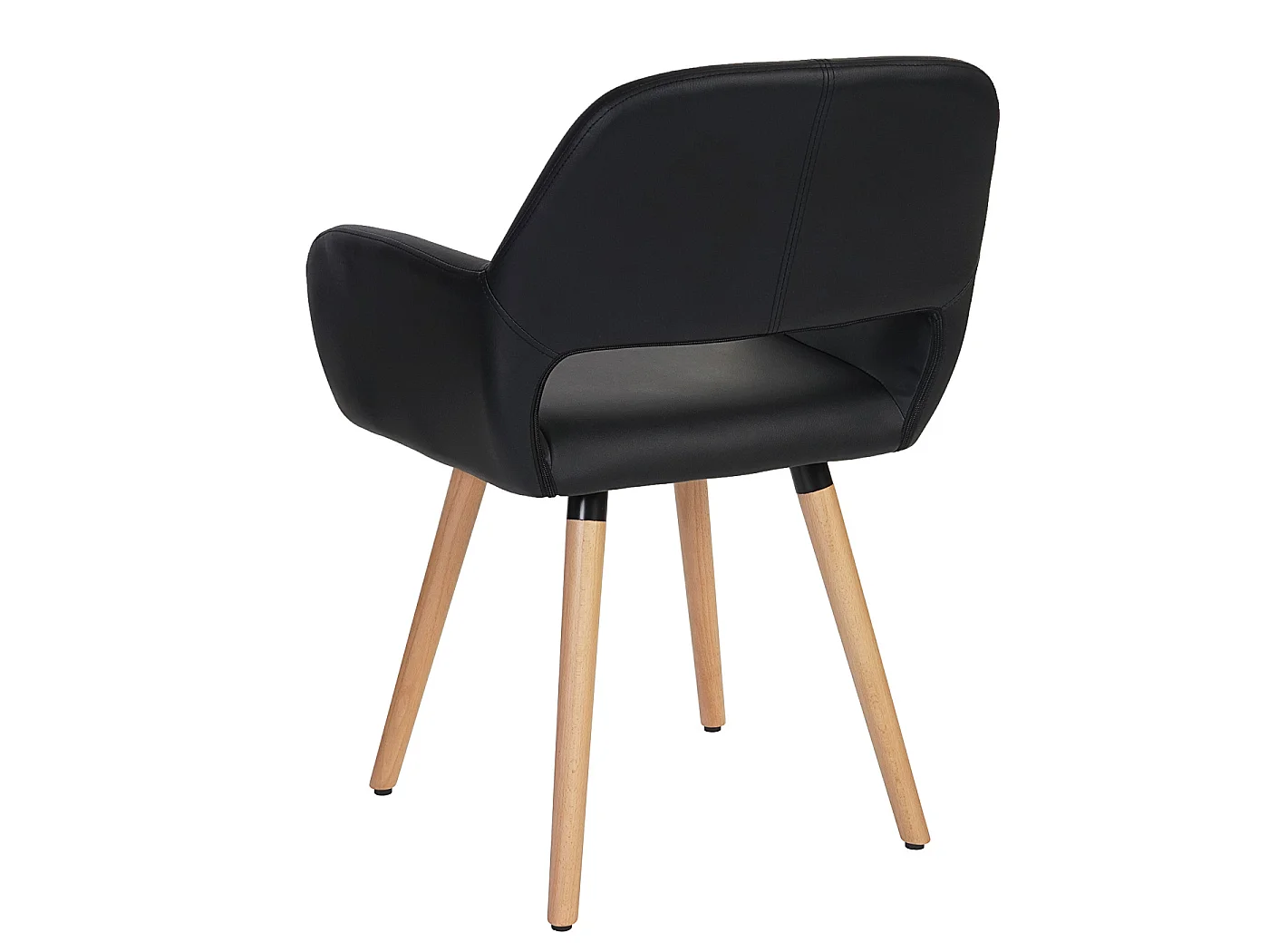 Krzesło do jadalni MCW-A50 II (zestaw 6 sztuk),  sztuczna skóra, czarne, jasne nogi