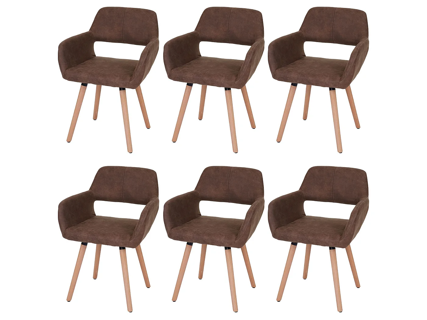 Chaise de salle à manger MCW-A50 II (lot de 6),  tissu, marron