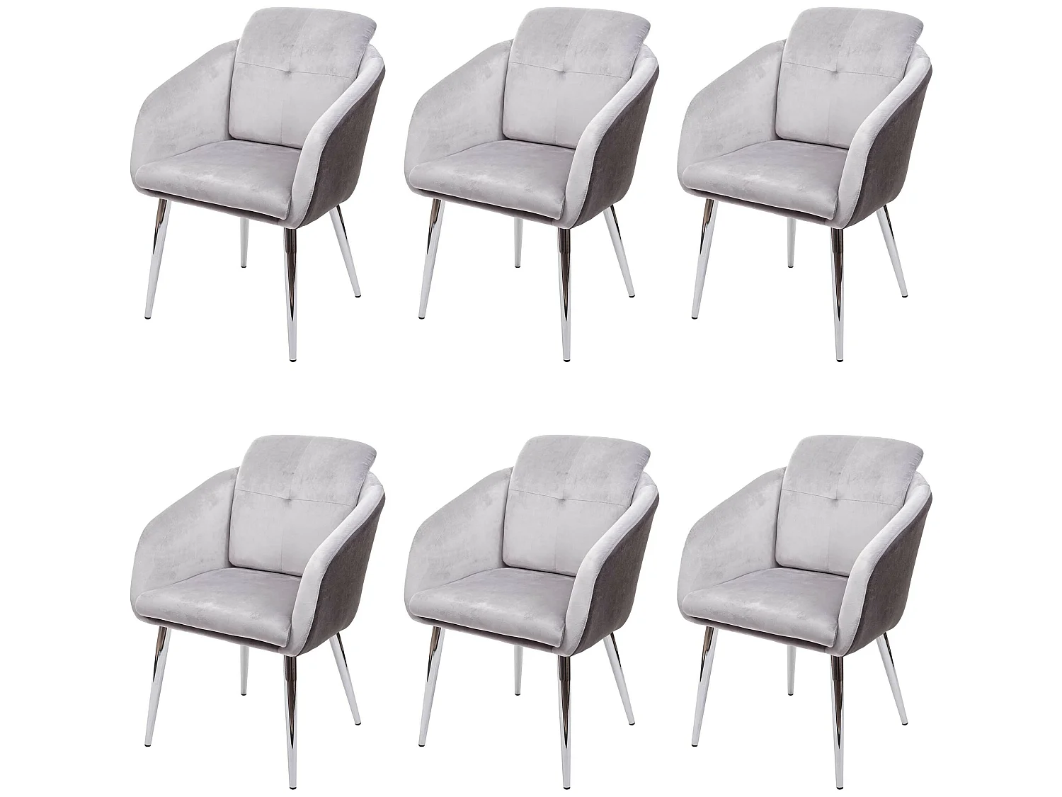 Chaise de salle à manger MCW-G48 (lot de 6),  gris