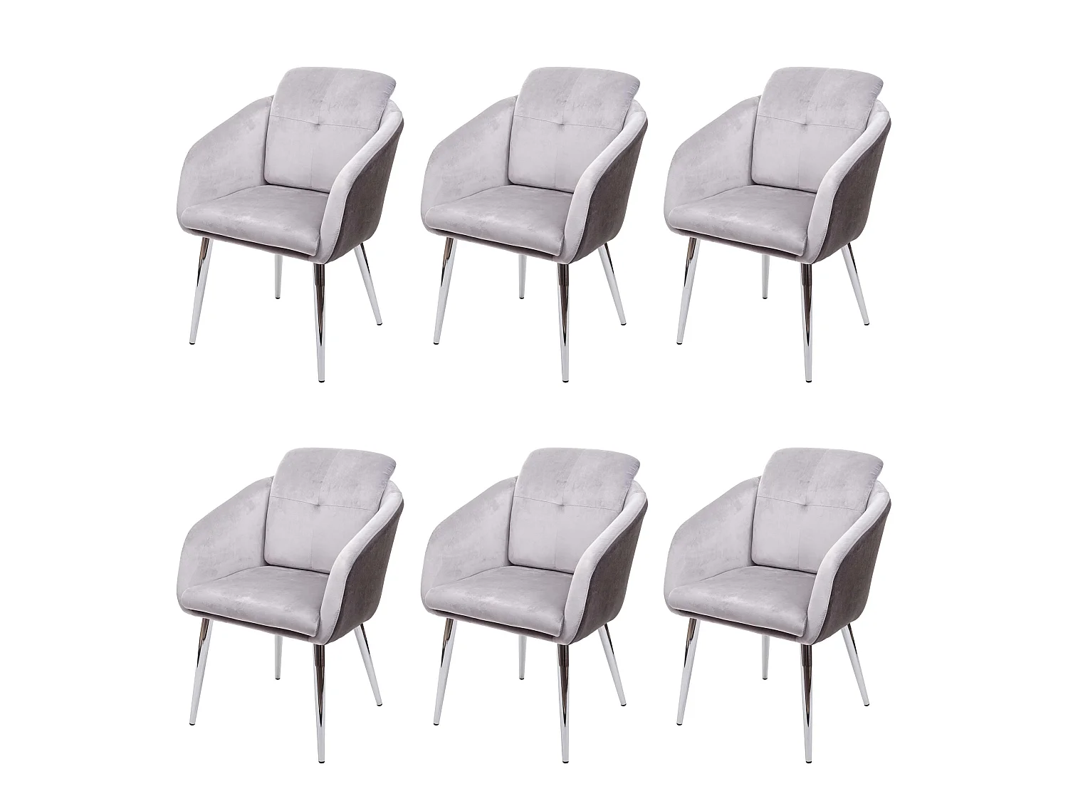 Chaise de salle à manger MCW-G48 (lot de 6),  gris