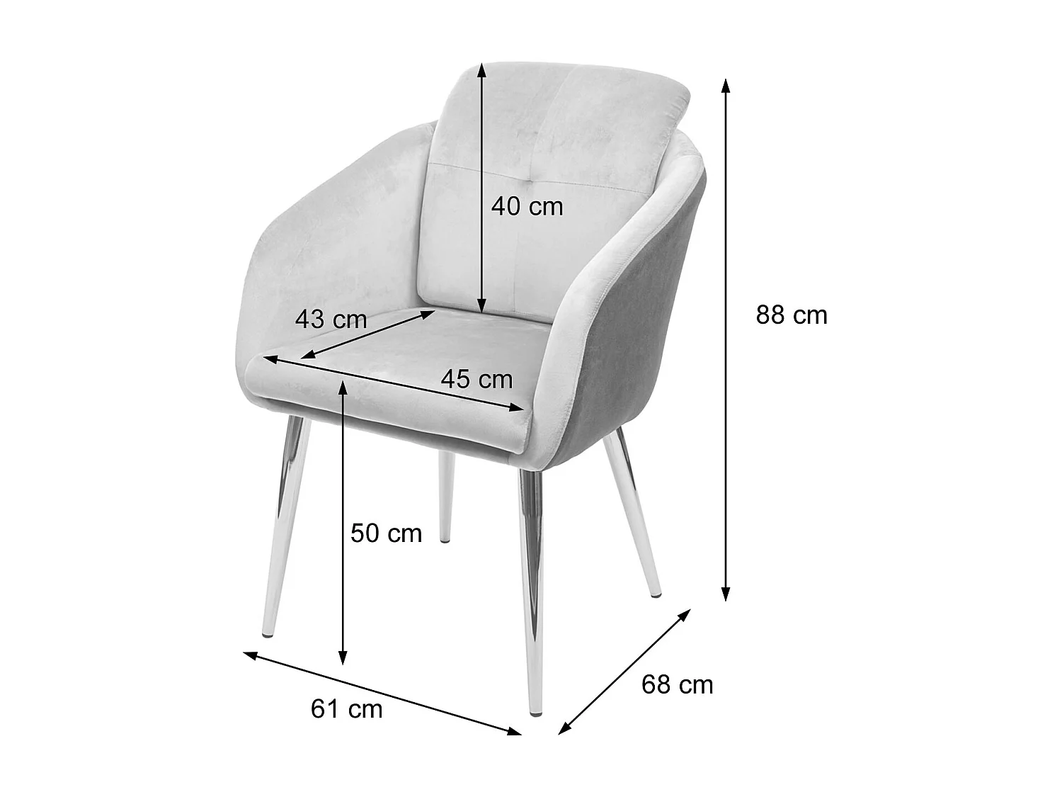 Chaise de salle à manger MCW-G48 (lot de 6),  gris