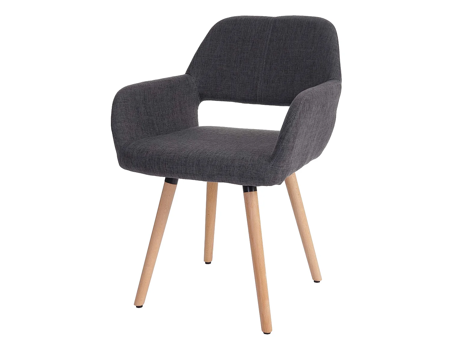 Silla de comedor MCW-A50 II (juego de 6),  textil, gris, patas claras