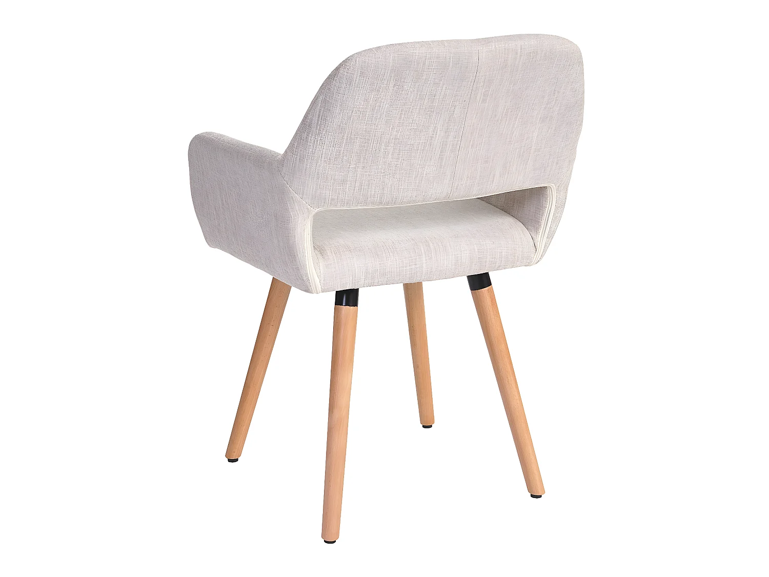 Cadeira de jantar MCW-A50 II (conjunto de 6),  têxtil, creme/cinza, pernas claras