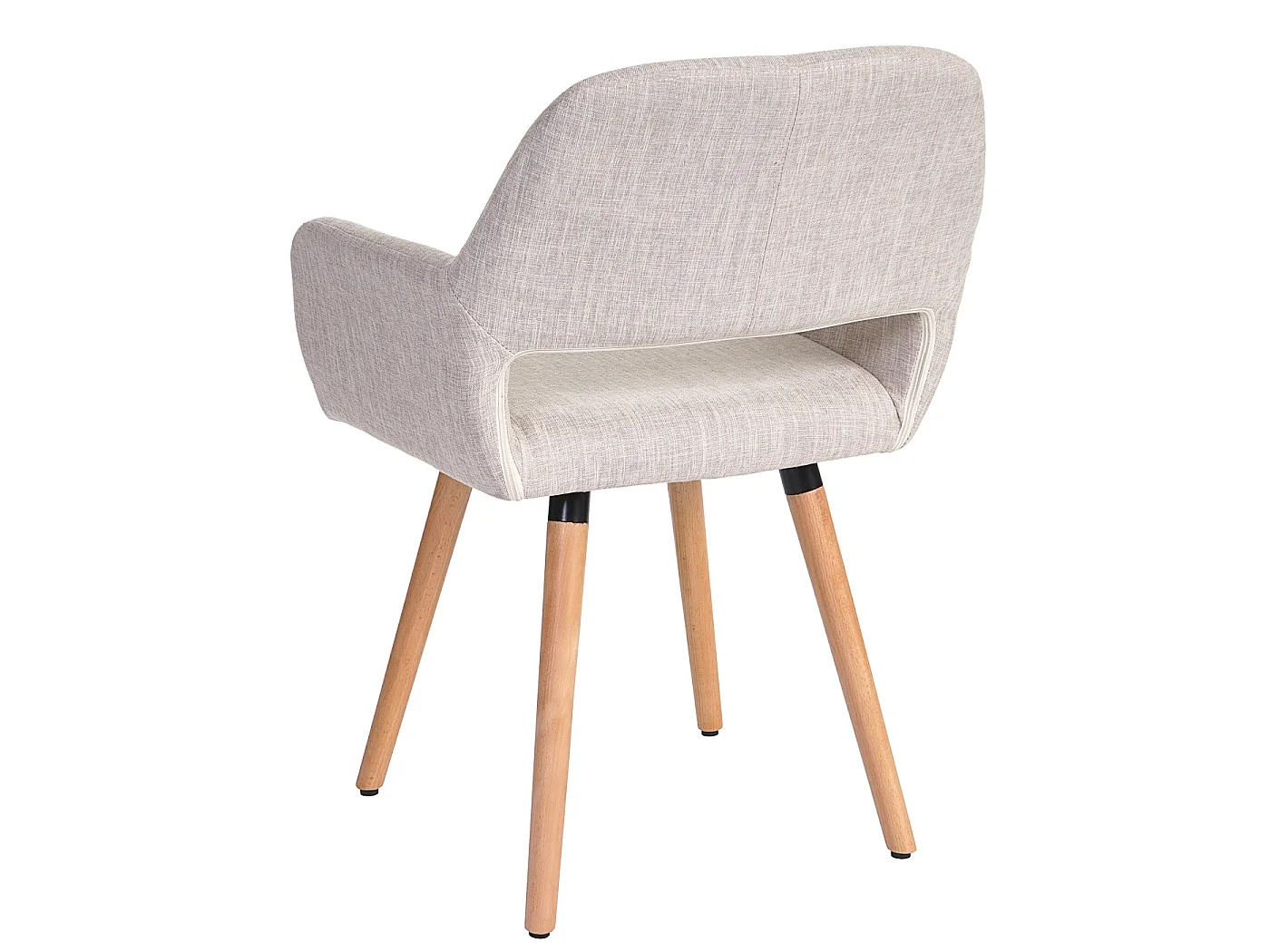 Krzesło do jadalni MCW-A50 II (zestaw 6 sztuk),  tekstylny, kremowy/szary, jasne nogi