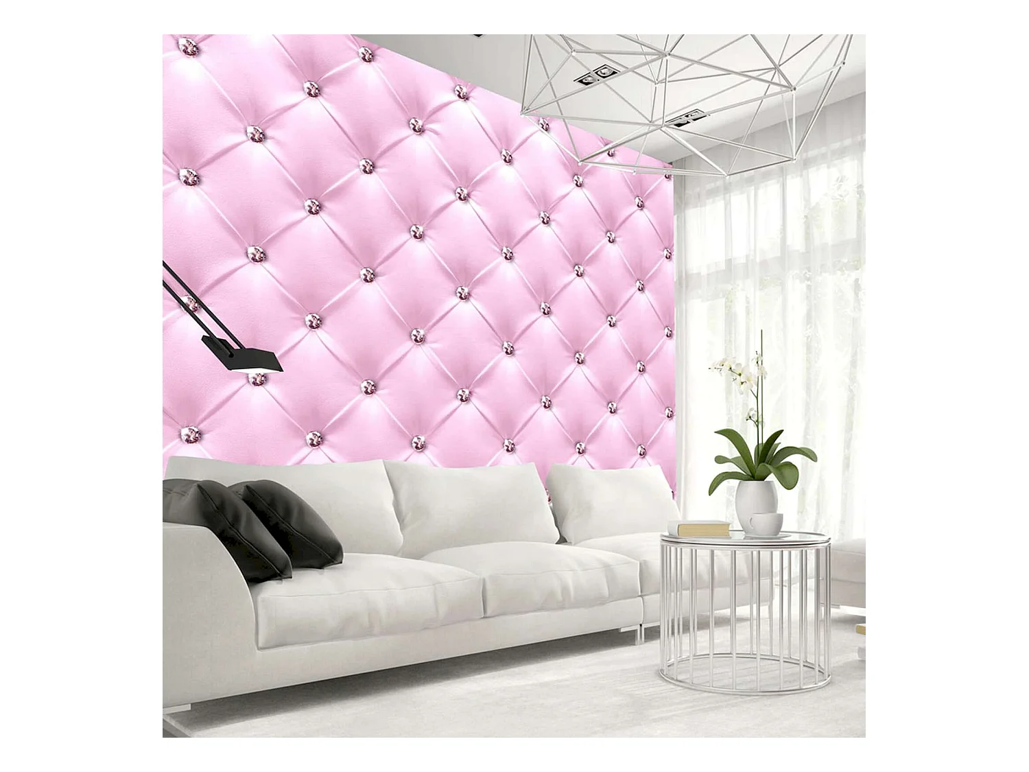 Papier peint adhésif Dame rose - 245 x 175 cm