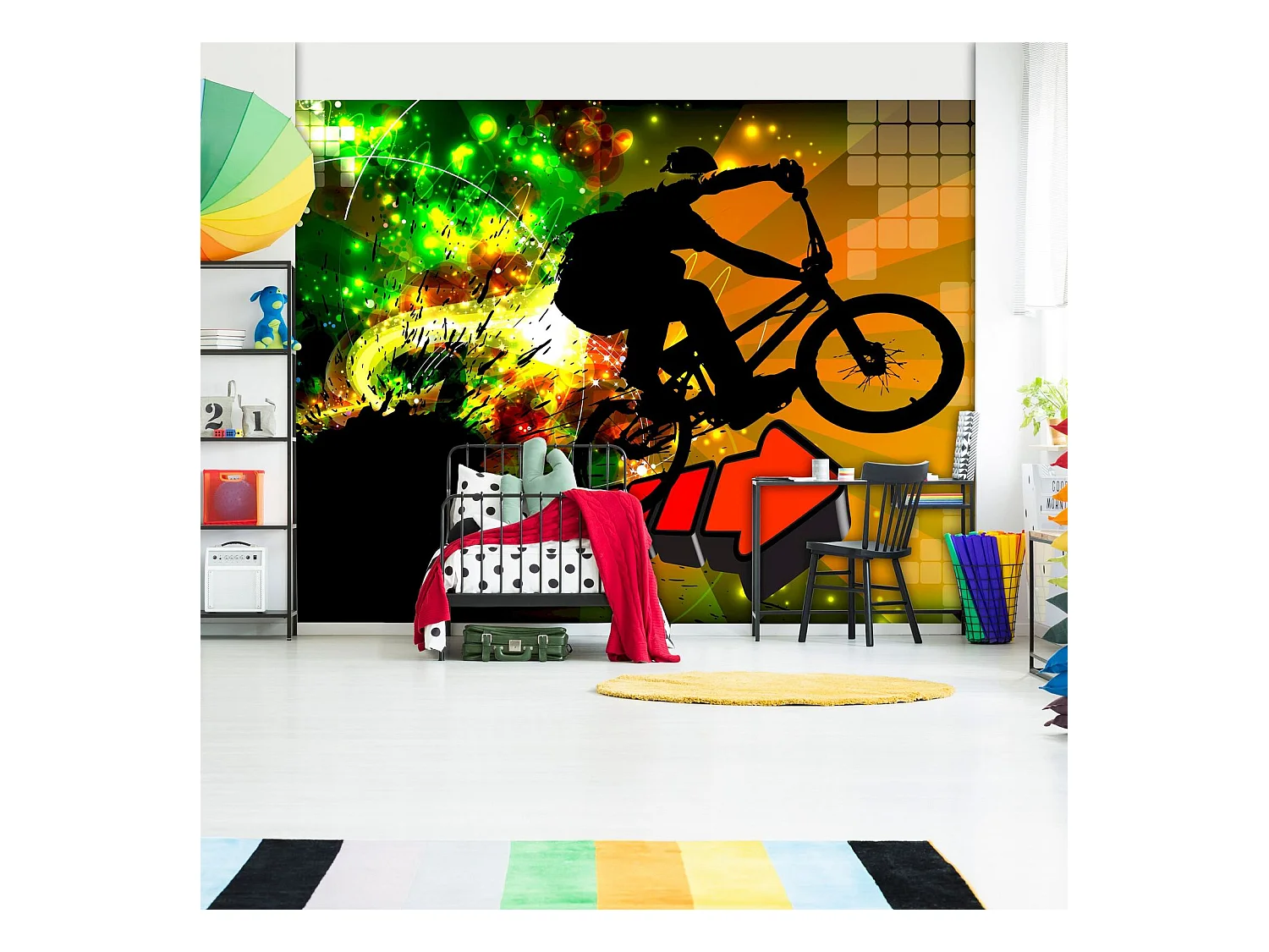 Papier peint adhésif Tours de vélo - 245 x 175 cm