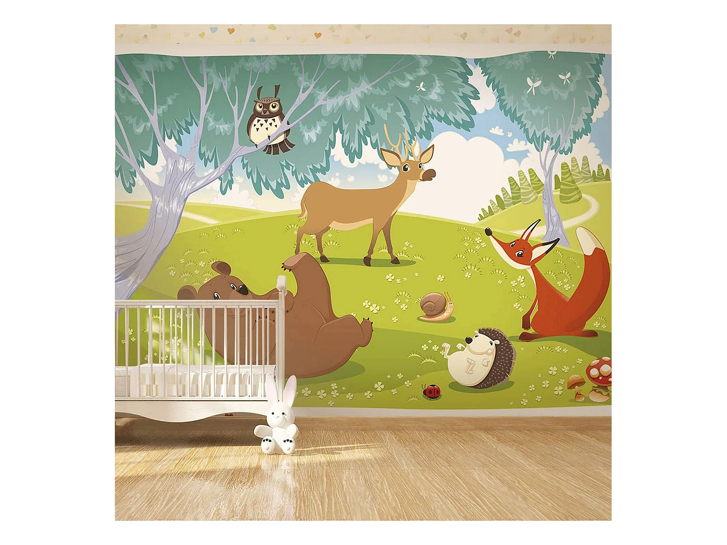 Papier peint adhésif Forêt d'animaux - 245 x 175 cm