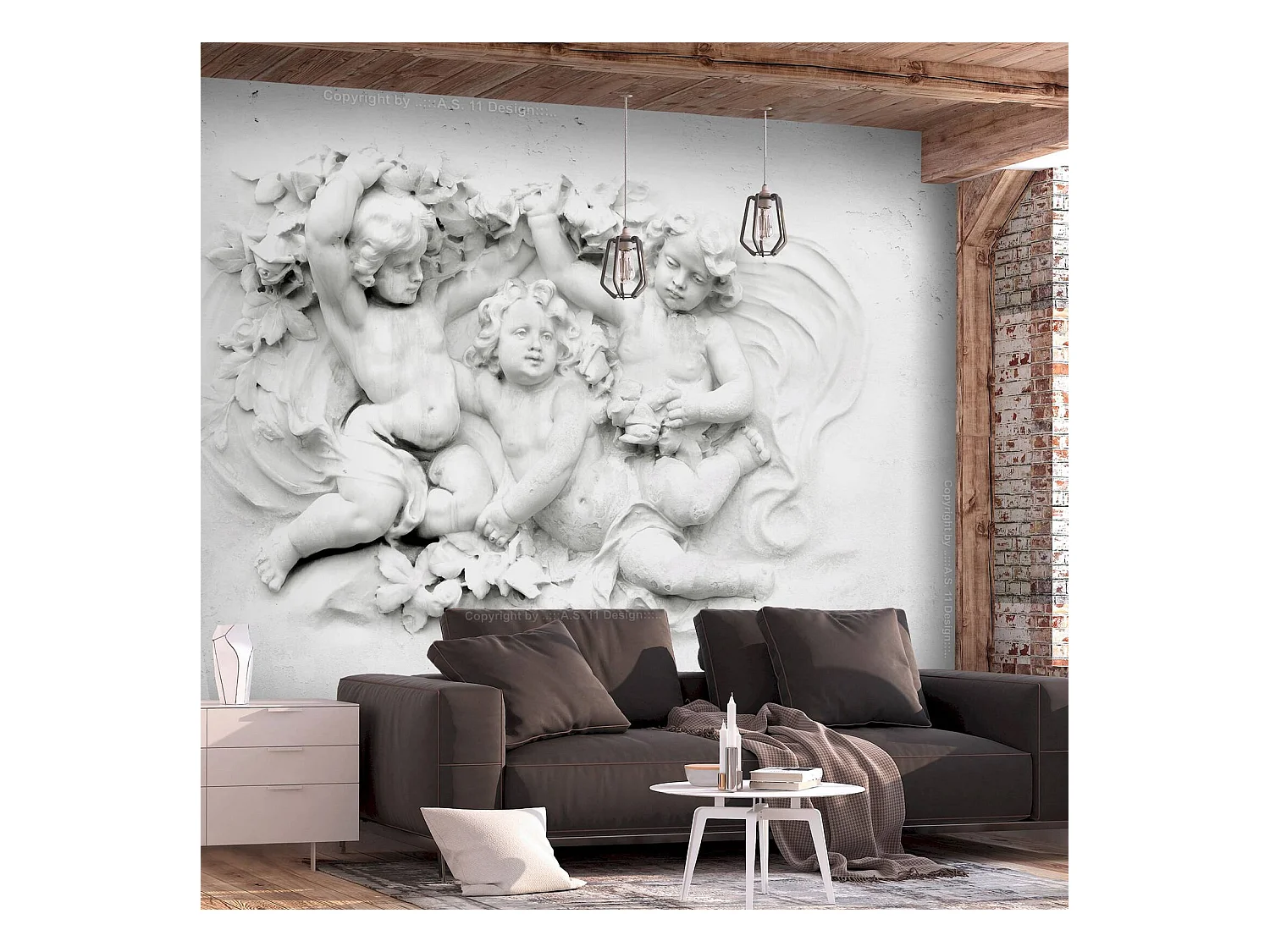 Papier peint adhésif Ange de l'amour - 245 x 175 cm