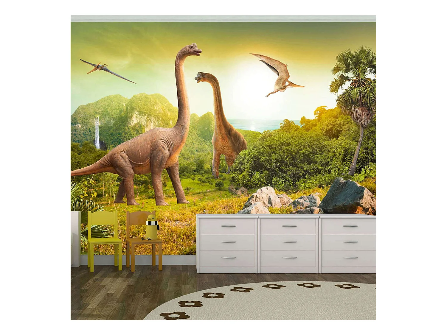 Papier peint adhésif Dinosaures - 245 x 175 cm