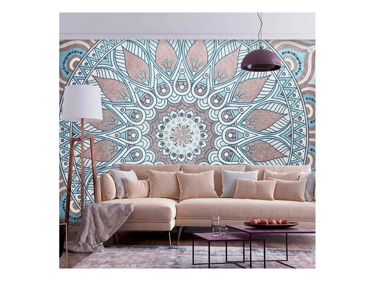 Papier peint adhésif Cercle oriental - 245 x 175 cm