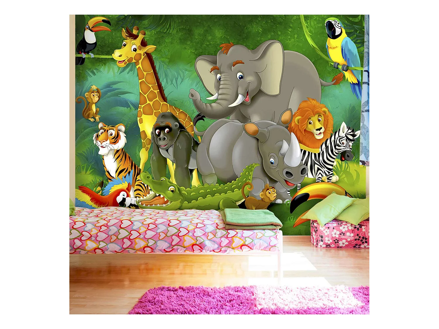 Papier peint adhésif Safari coloré - 245 x 175 cm
