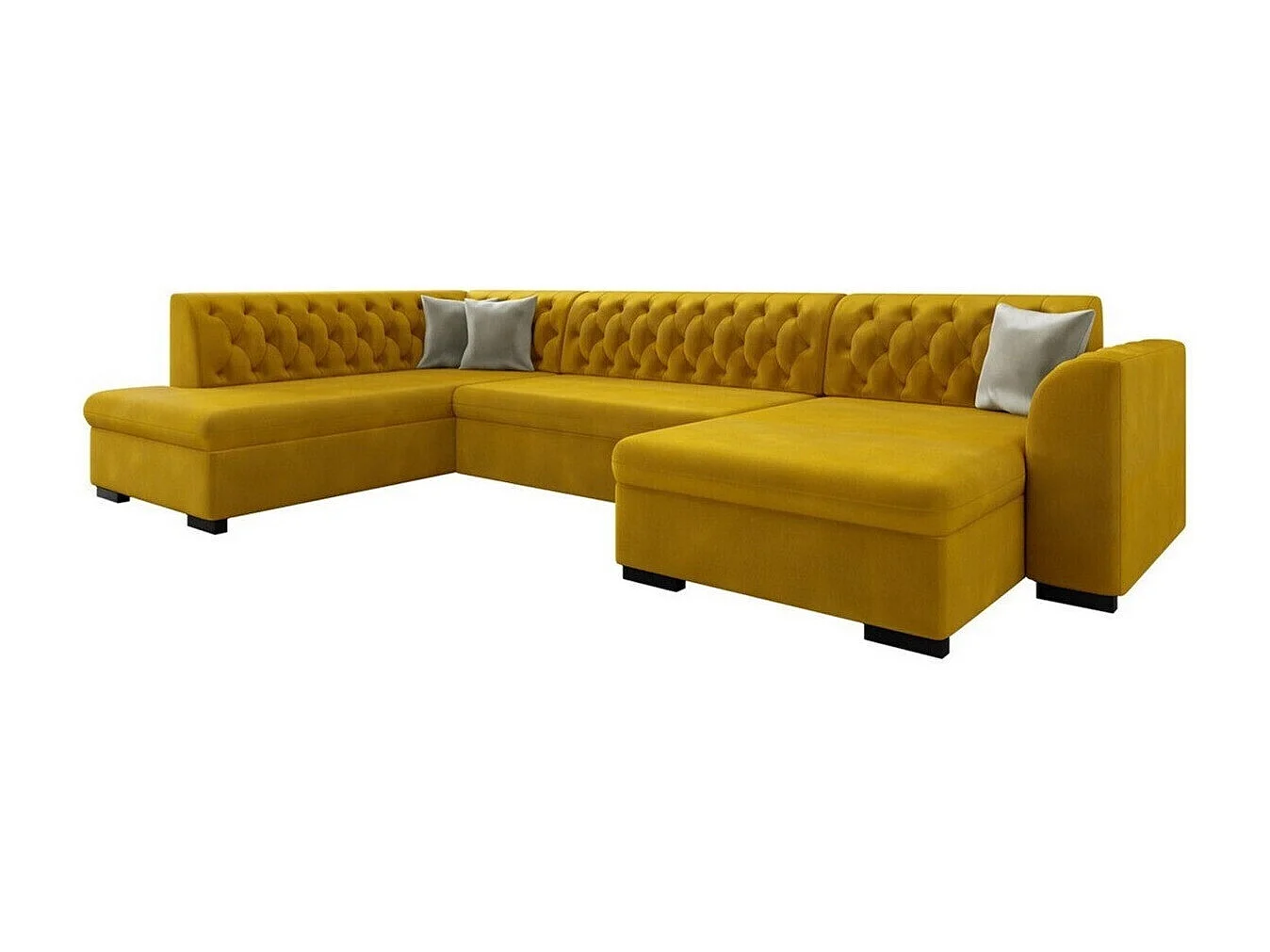 Sofá de canto Comfivo 269, Amarelo, Funcionalidade de dormir