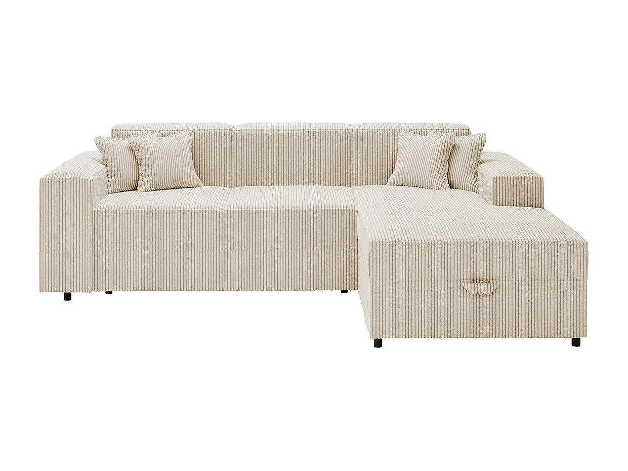 Canapé d'angle Clovis 116, Brun clair, Disponible, 253x166x79cm