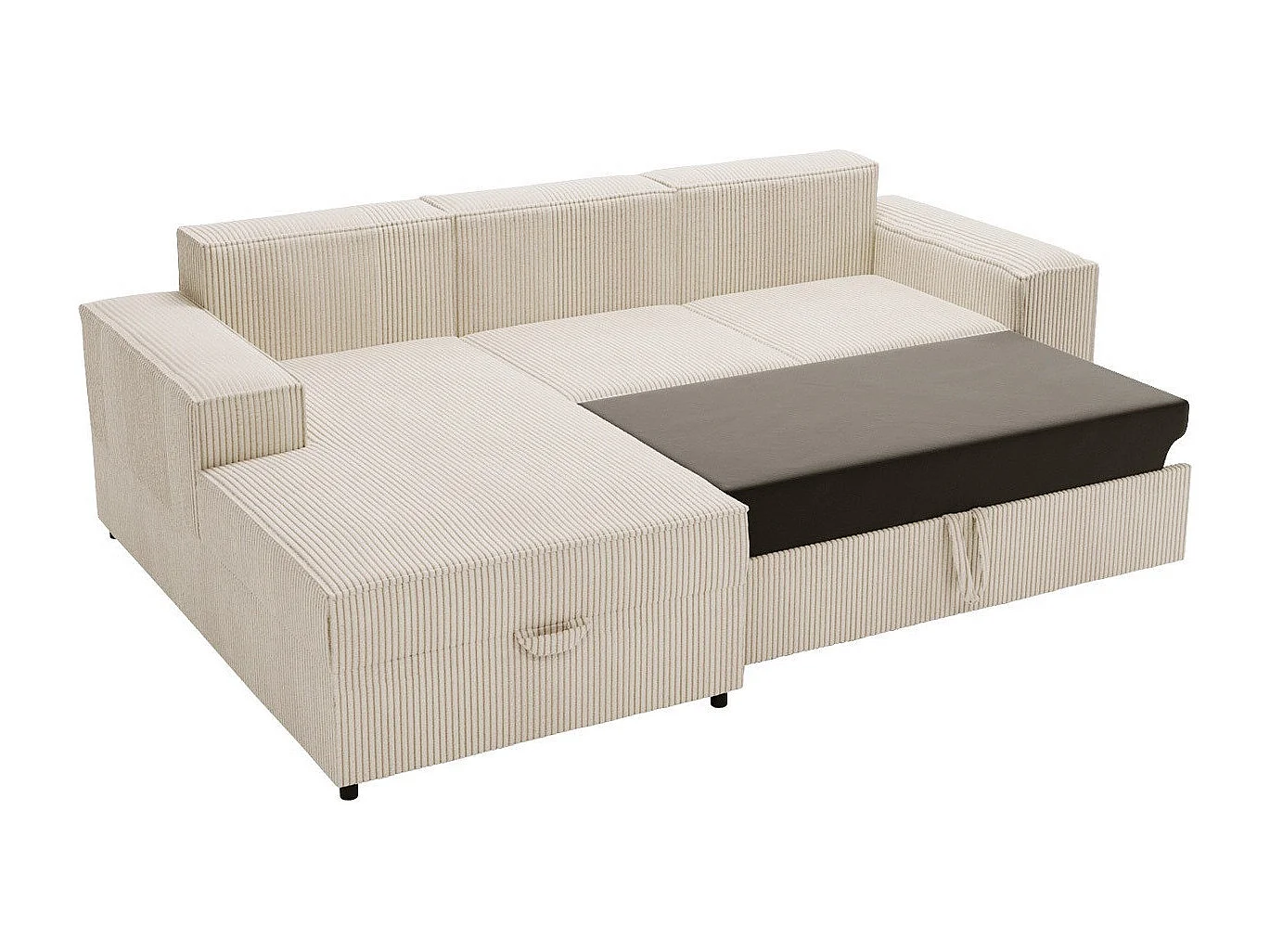 Canapé d'angle Clovis 116, Brun clair, Disponible, 253x166x79cm