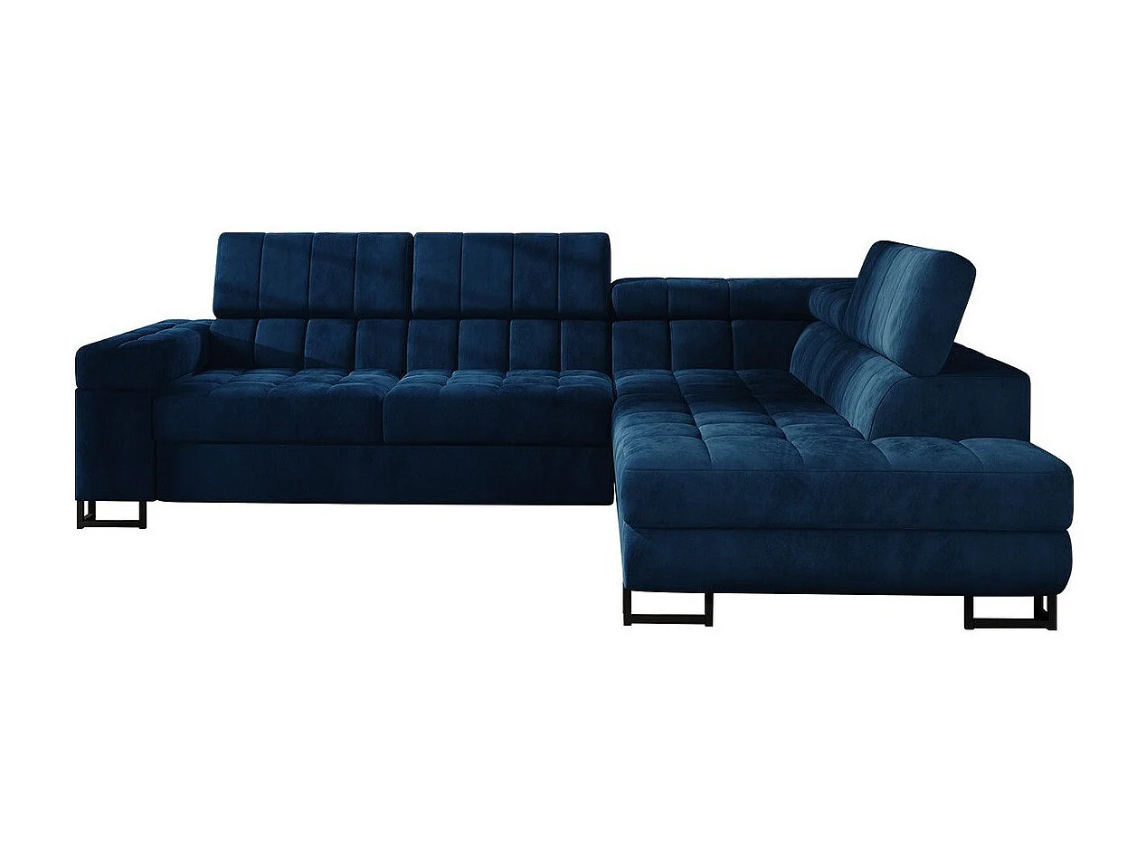 Sofá rinconero Comfivo 232, Azul, Función de descanso, Almacenaje, 271x203x71cm