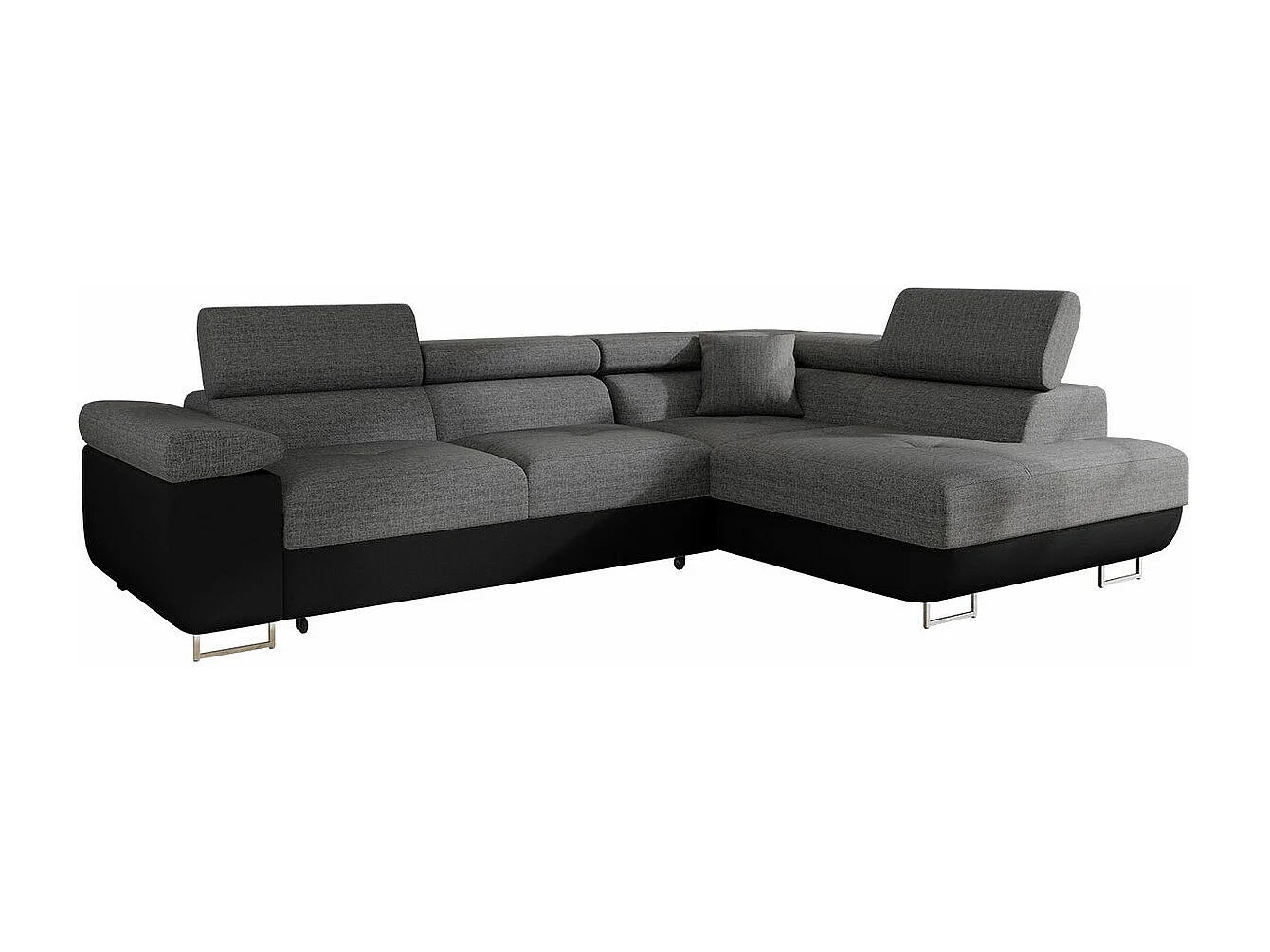 Sofá rinconero Comfivo Eliferu 100, Gris, Función de descanso, Almacenaje, 274x203x70cm