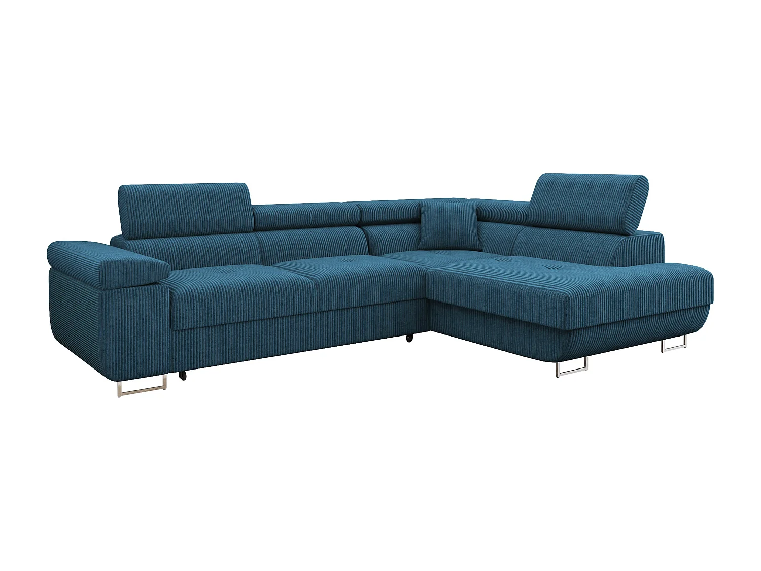 Sofá rinconero Comfivo Eliferu 100, Azul, Función de descanso, Almacenaje, 274x203x70cm