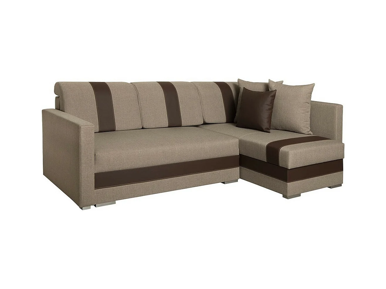 Divano angolare Edinburg 100, Nocciola, Con, 230x155x82cm