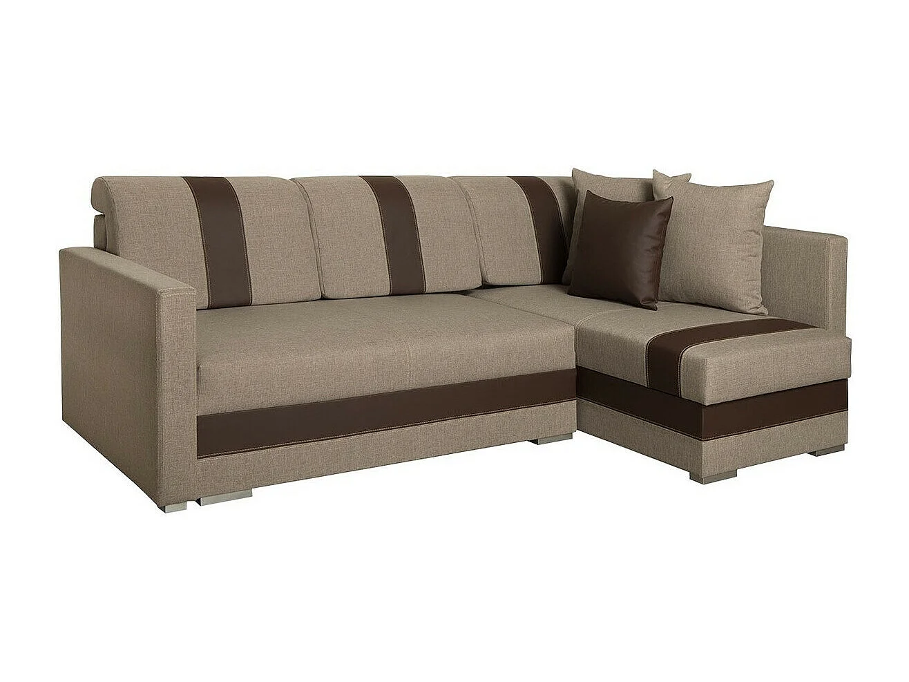 Canapé d'angle Edinburg 100, Brun clair, Disponible, 230x155x82cm