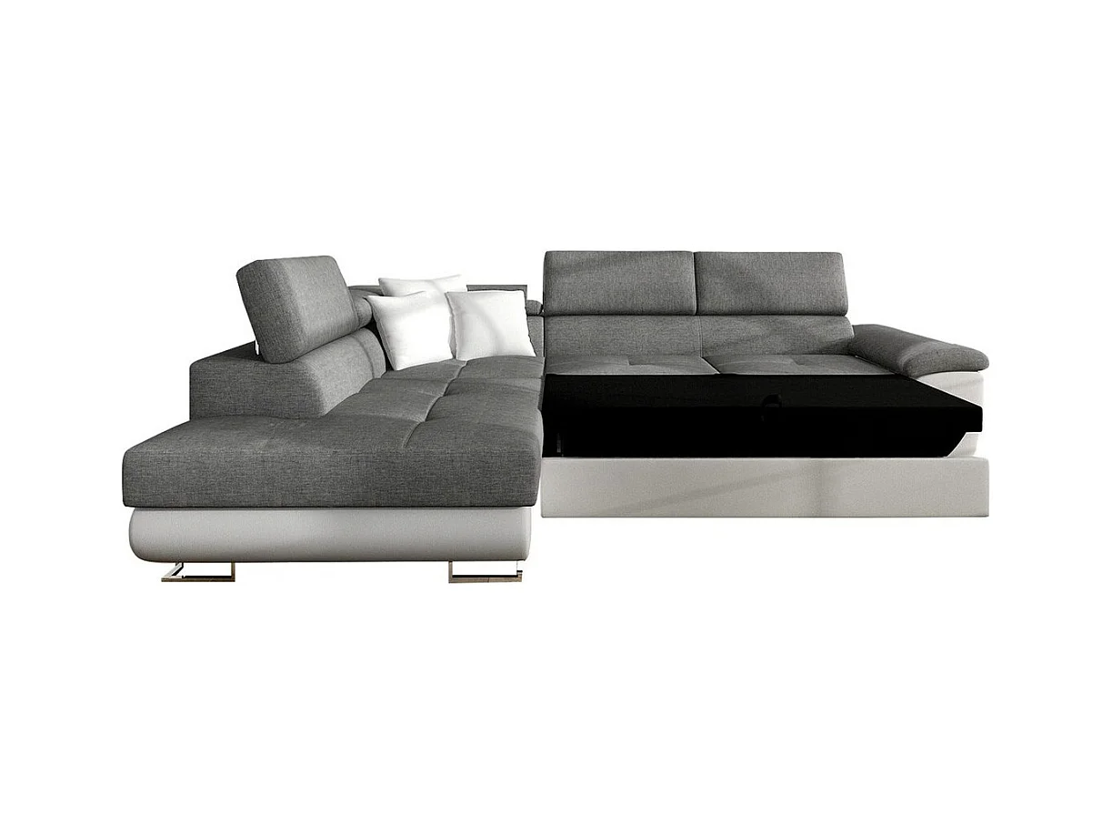 Canapé d'angle Comfivo 290, Rouge, Fonction de couchage, Boîte de literie, 270x202x71cm