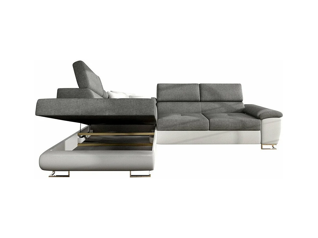 Canapé d'angle Comfivo 290, Rouge, Fonction de couchage, Boîte de literie, 270x202x71cm
