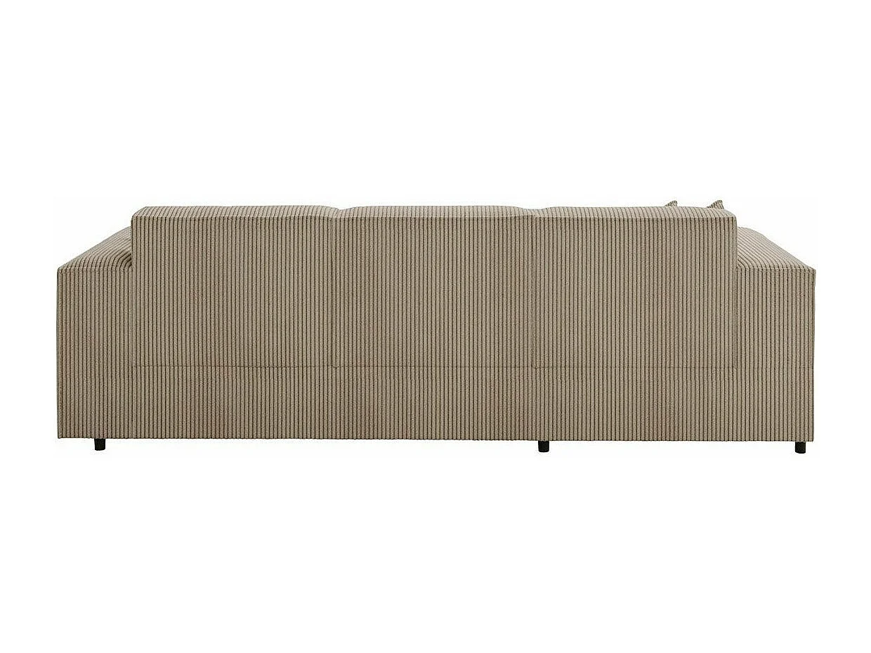 Canapé d'angle Clovis 116, Brun clair, Fonction de couchage, Boîte de literie, 253x166cm