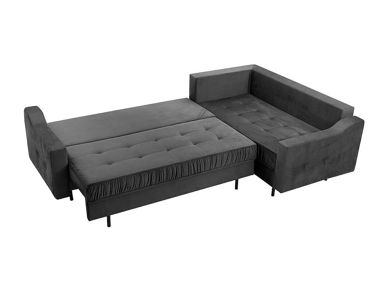 Sofá rinconero Kingsport 115, Verde, Función de descanso, Almacenaje, 289x185x105cm