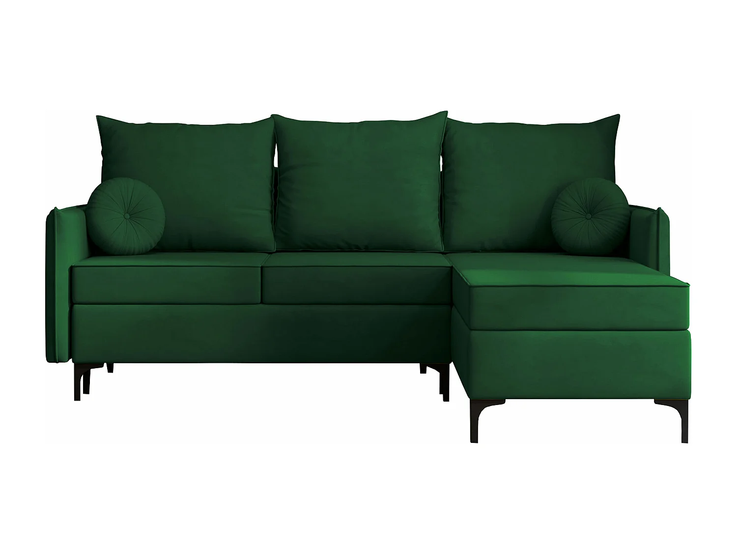 Canapé d'angle Clovis 112, Vert, Fonction de couchage, Boîte de literie, 213x168x101cm