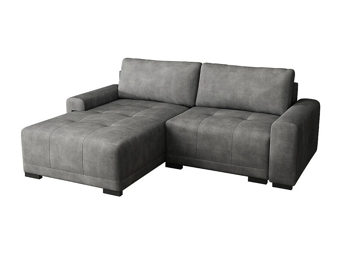 Sofá rinconero Columbus 183, Gris, Función de descanso, Almacenaje, 237x180x75cm