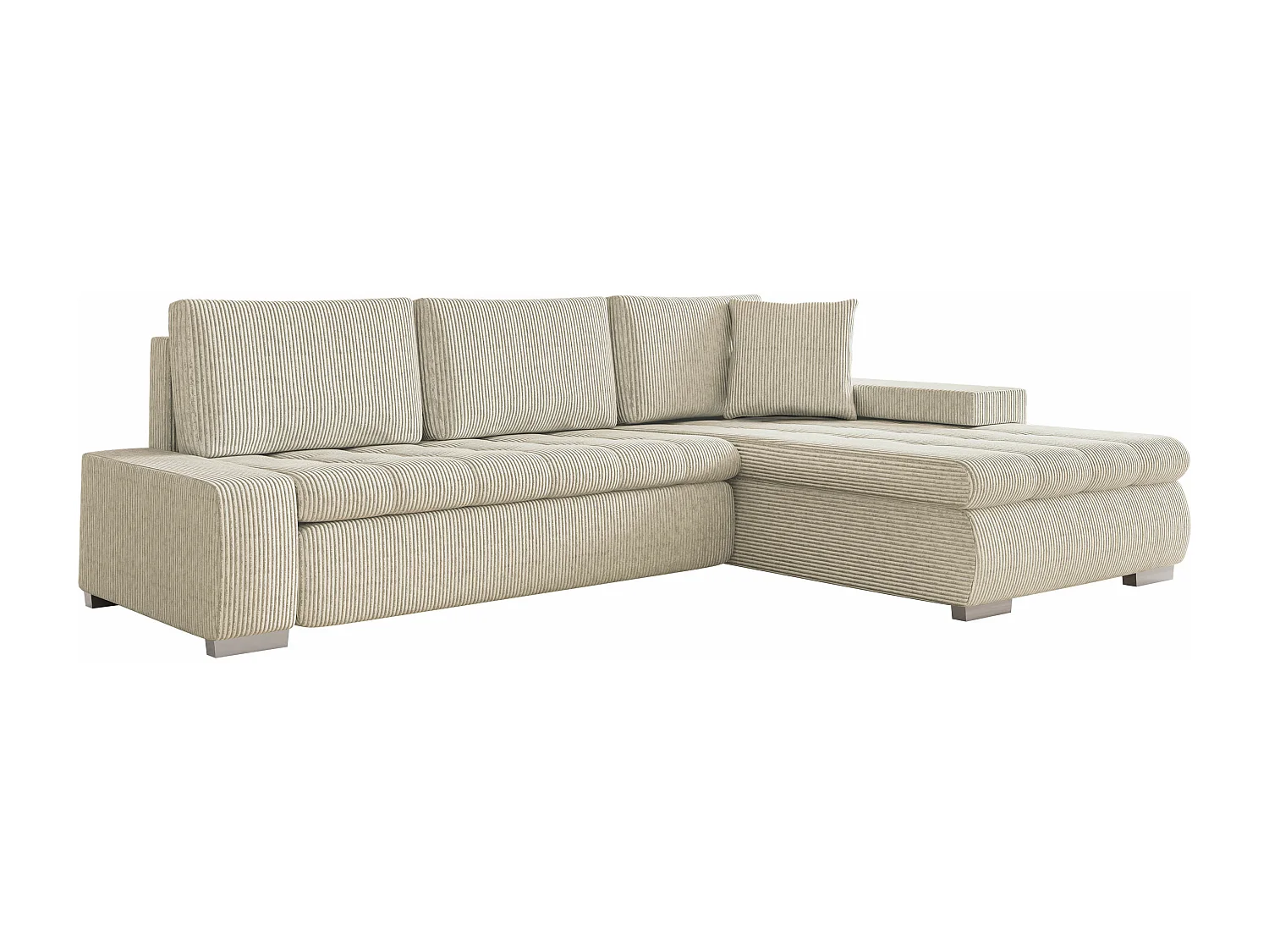 Sofá rinconero Comfivo 112, De color marrón claro, Función de descanso, Almacenaje, 265cm