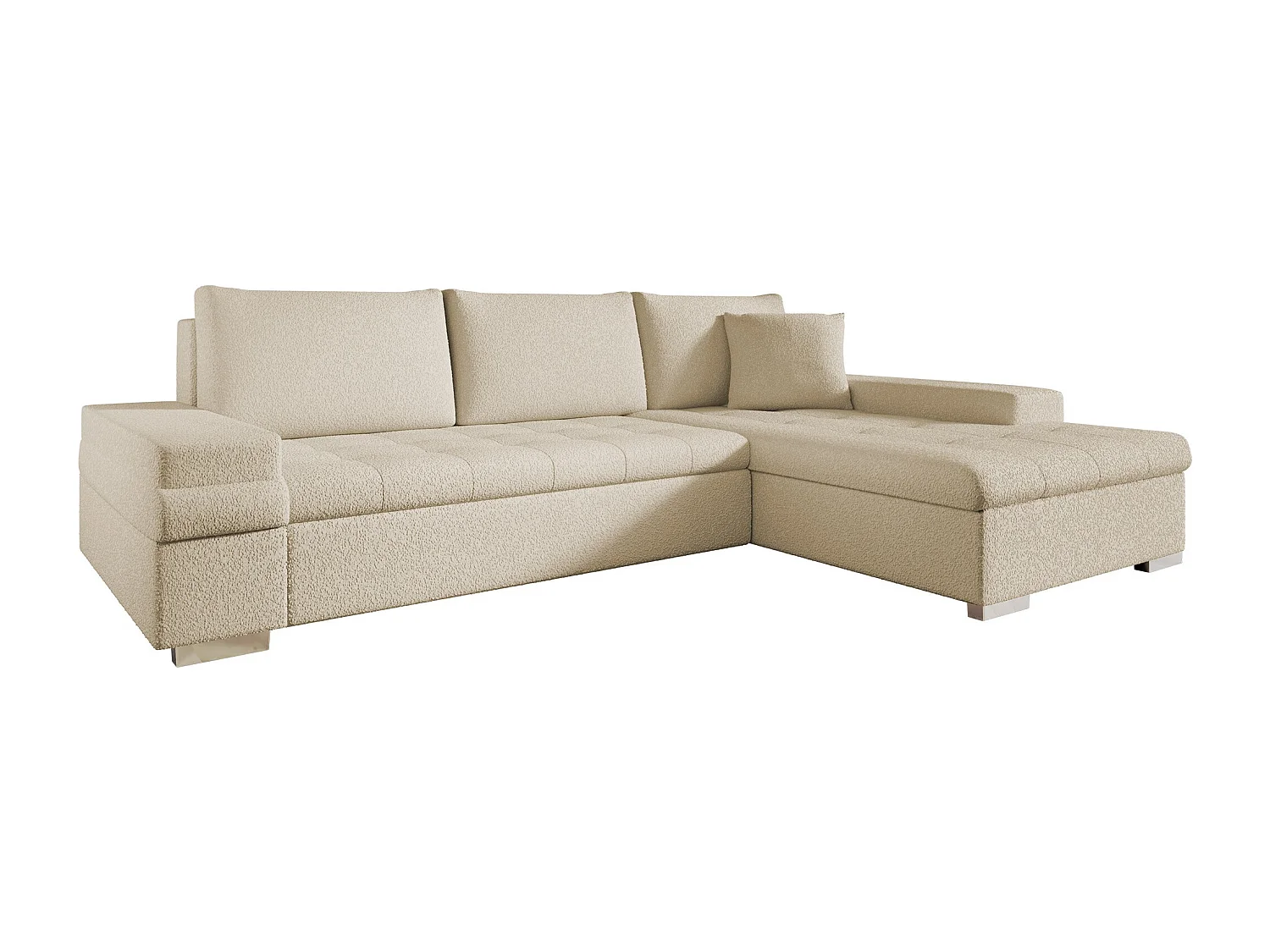 Canapé d'angle Comfivo 212, Brun clair, Fonction de couchage, Boîte de literie, 274x182cm