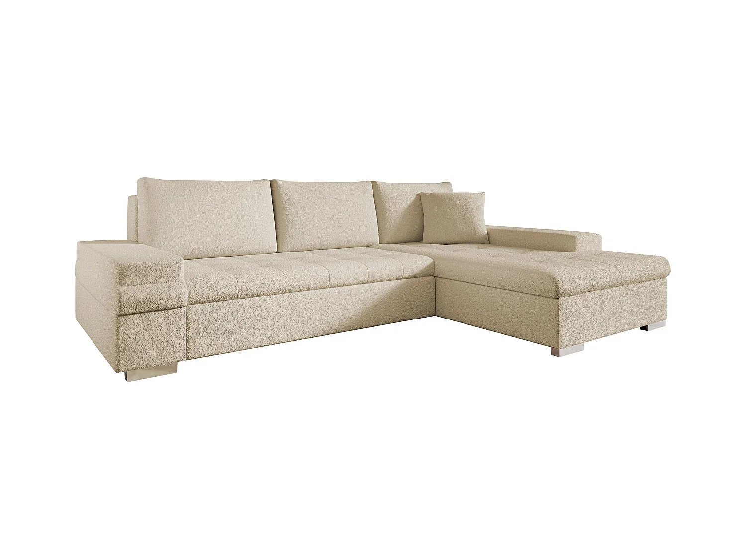 Canapé d'angle Comfivo 212, Brun clair, Fonction de couchage, Boîte de literie, 274x182cm