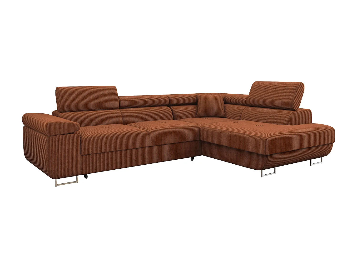 Sofá rinconero Comfivo Eliferu 100, Marrón, Función de descanso, Almacenaje, 274x203x70cm