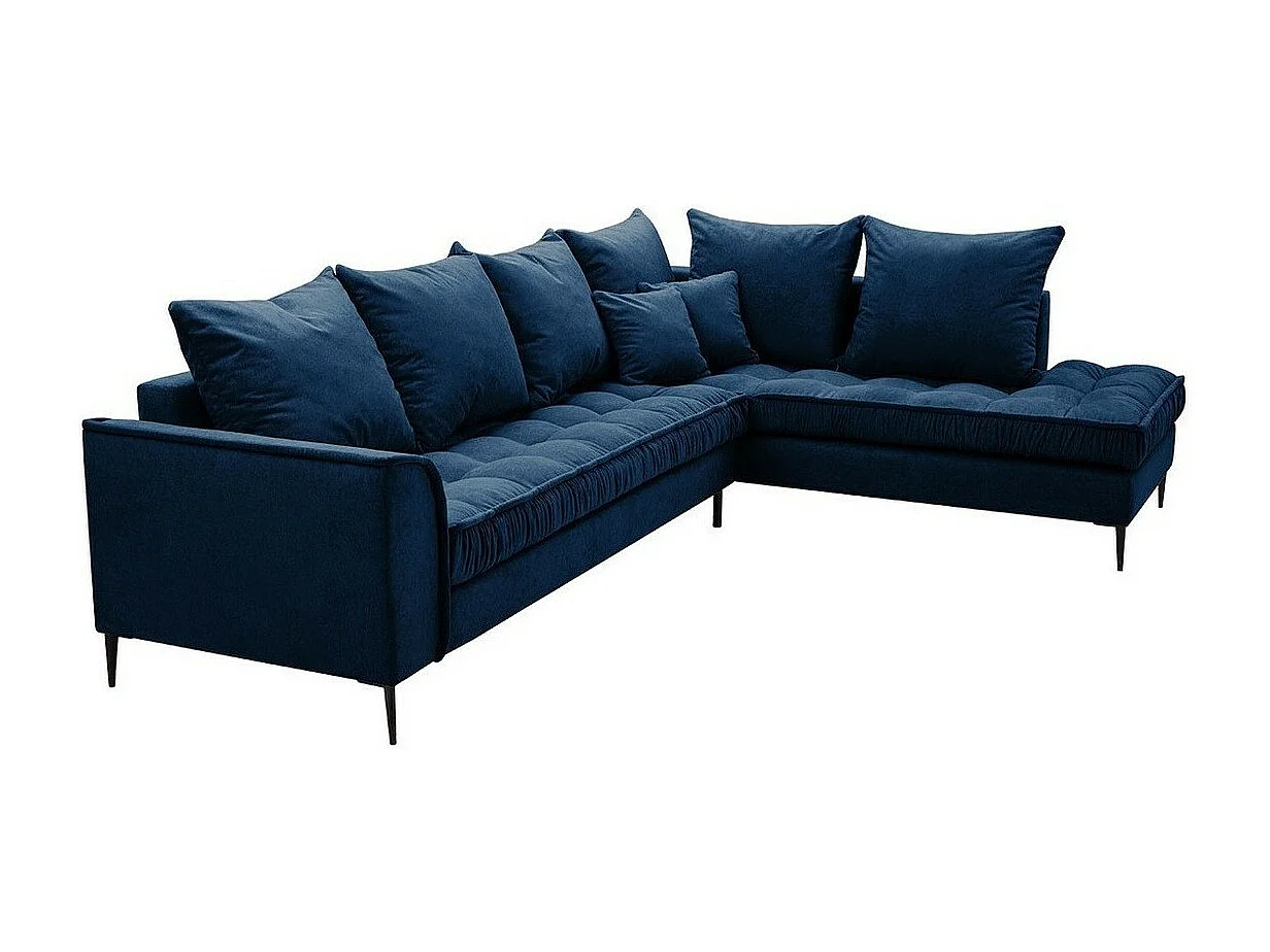 Sofá de canto Kingsport 113, Azul, Funcionalidade de dormir, 31x23x9cm