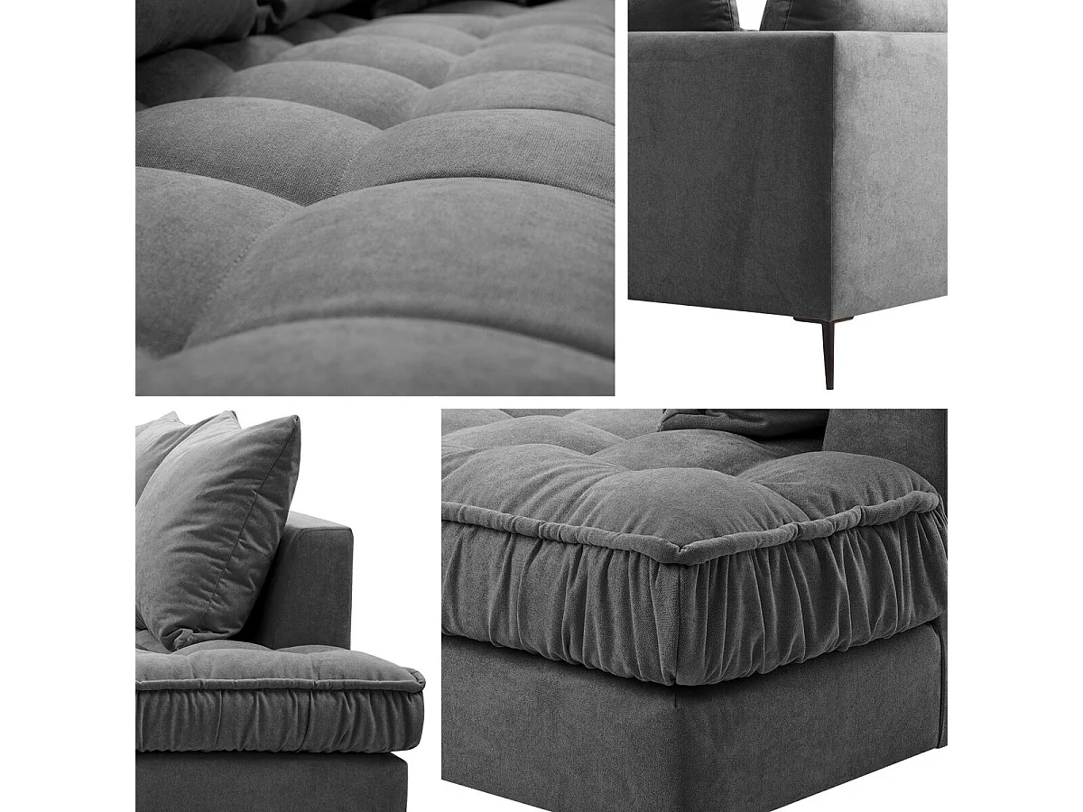 Sofá de canto Kingsport 113, Azul, Funcionalidade de dormir, 31x23x9cm