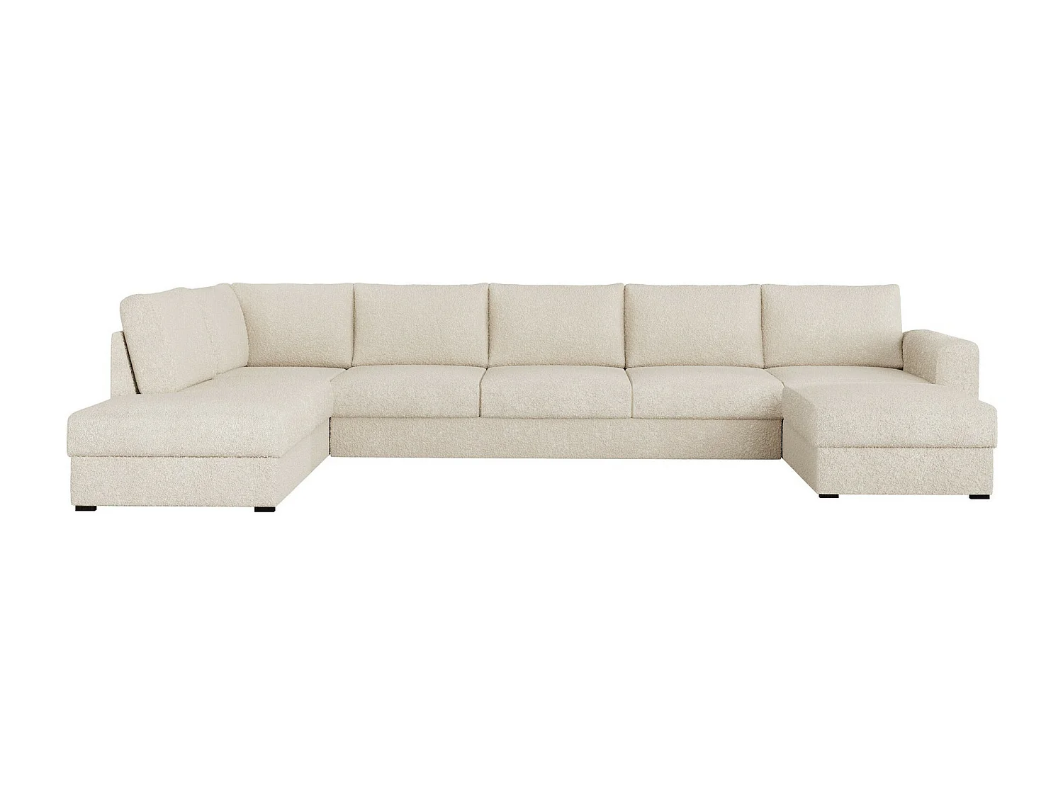 Sofá rinconero Comfivo 262, De color marrón claro, Función de descanso, Almacenaje, 370cm